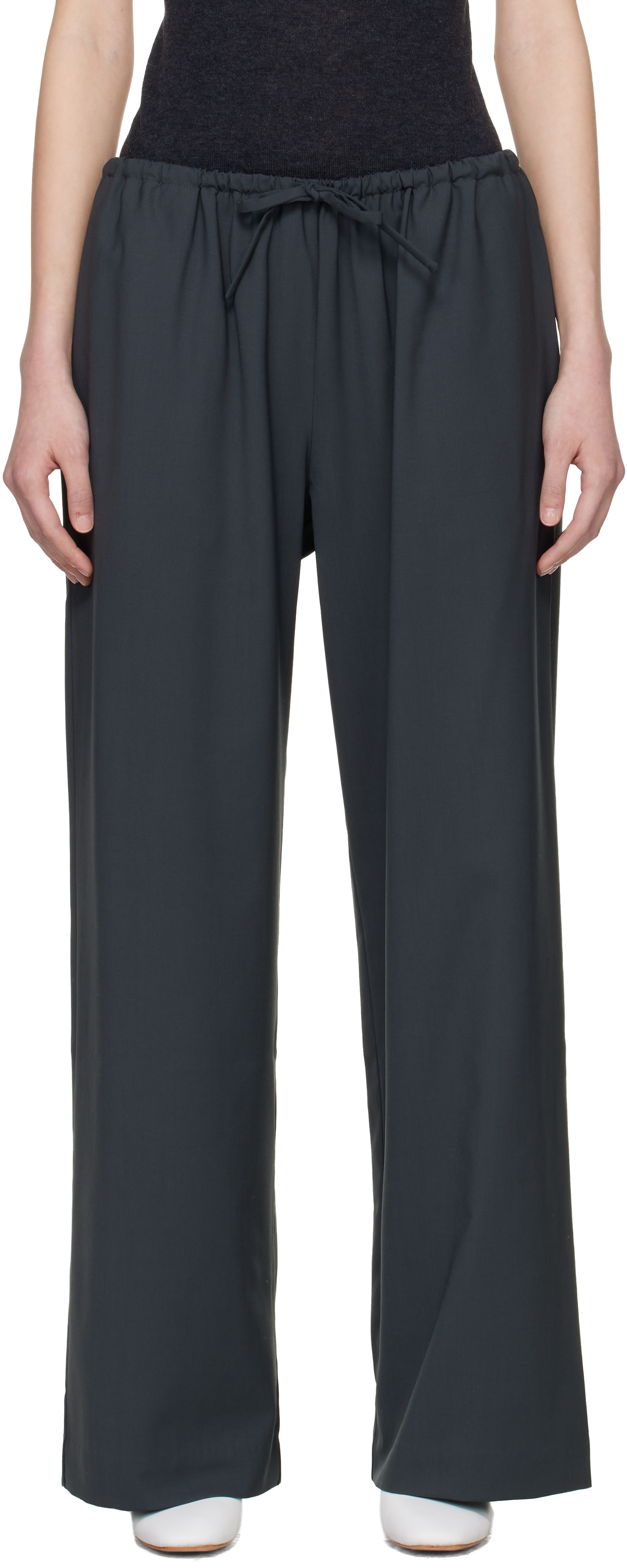 Cordera - Gray Tailored Drawstring Trousers