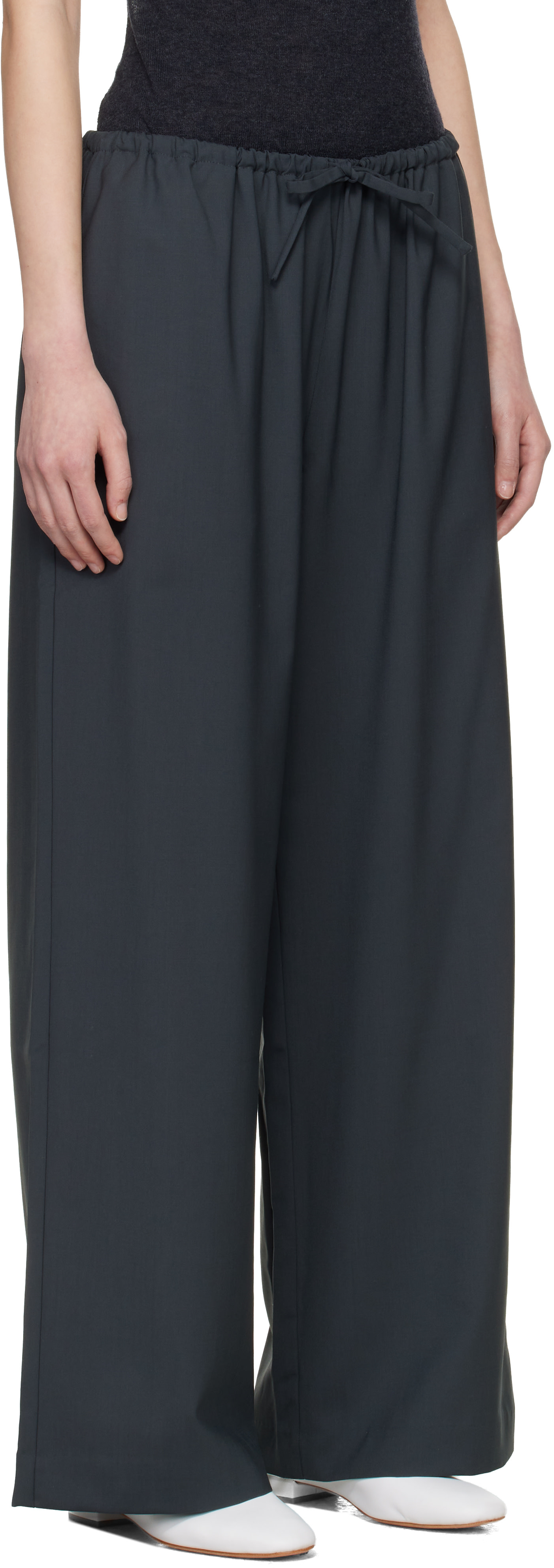 Cordera - Gray Tailored Drawstring Trousers