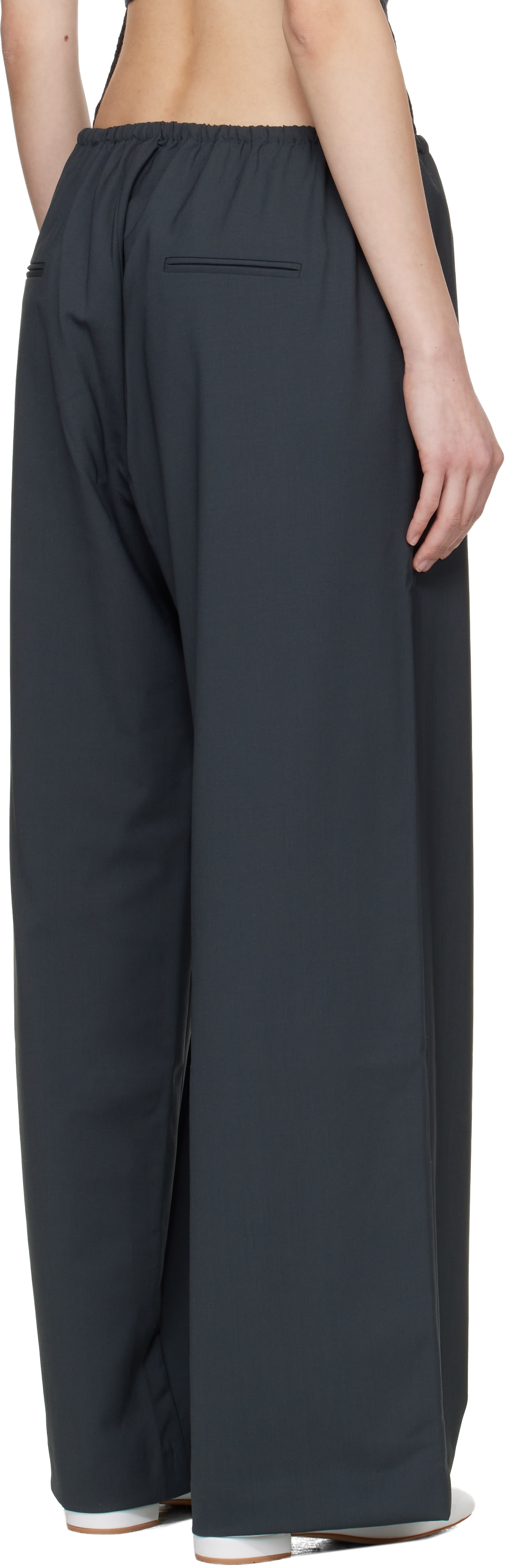 Cordera - Gray Tailored Drawstring Trousers