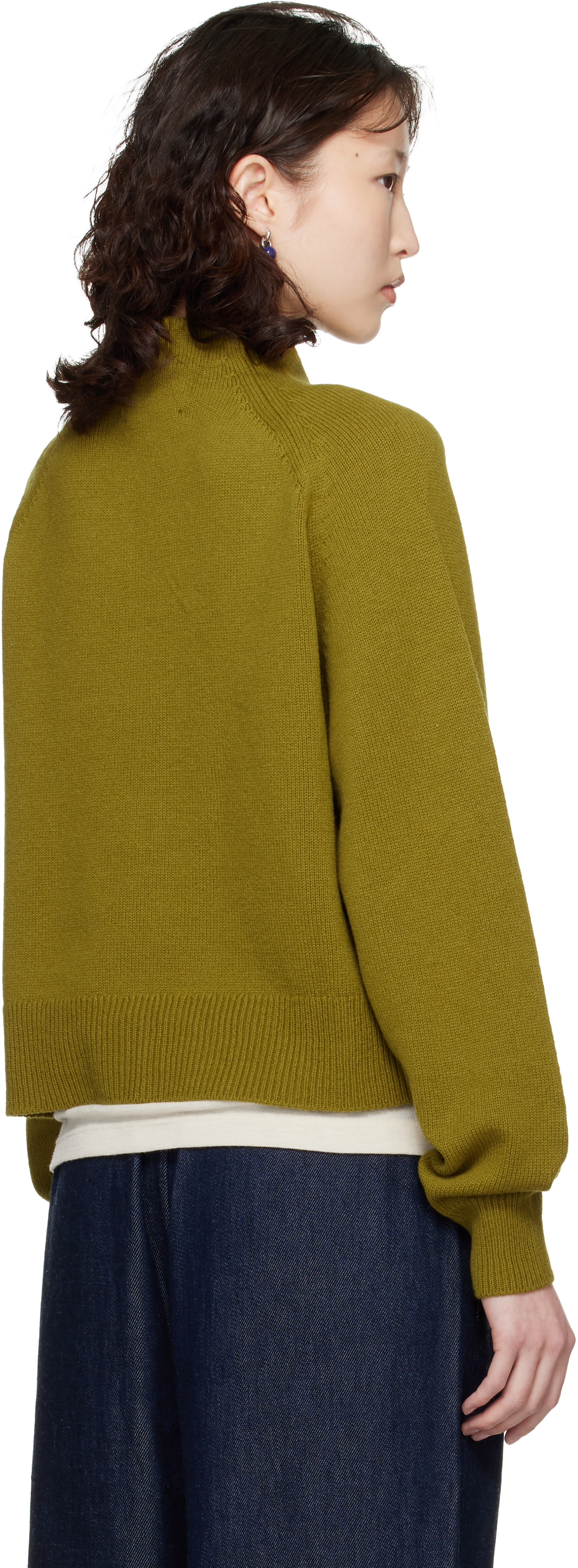 Cordera: Green Merino Wool Perkins Cardigan | SSENSE