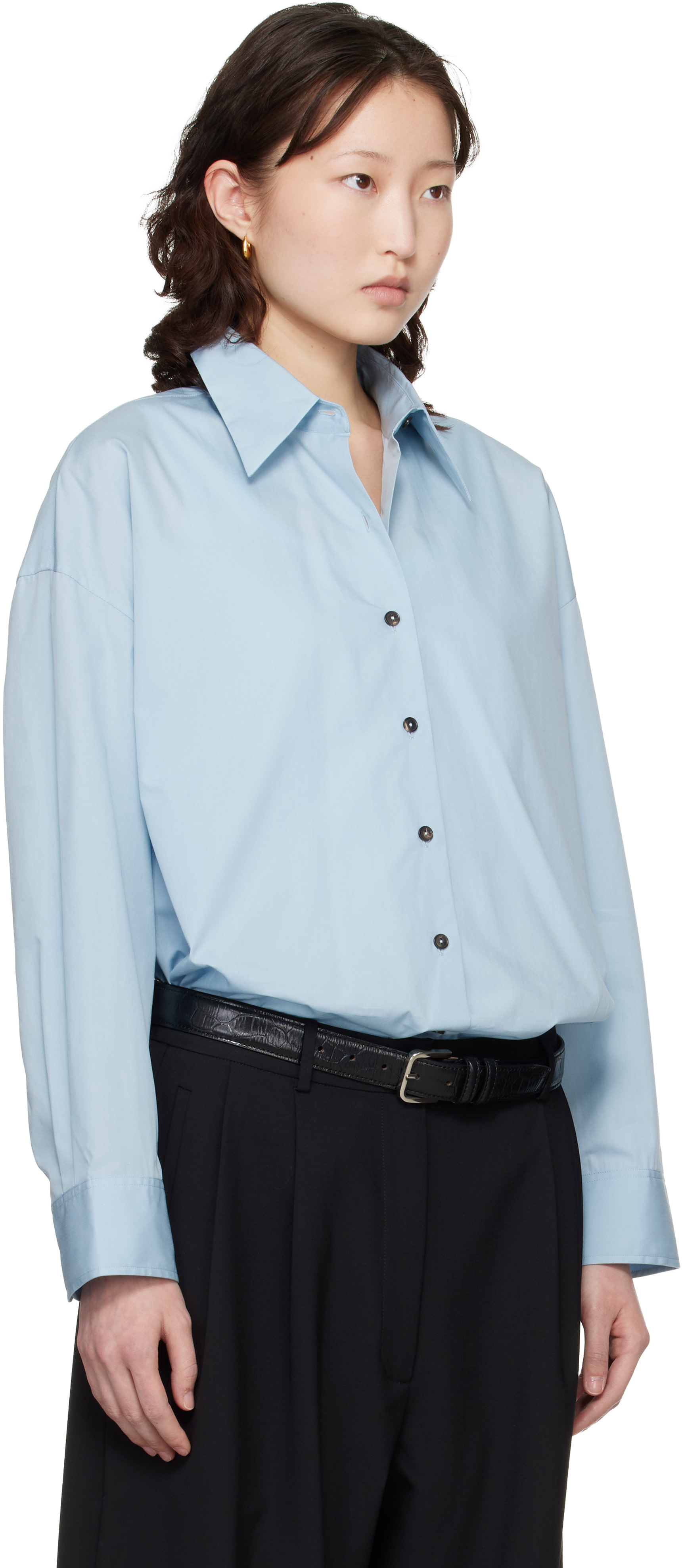 CORDERA - Chemise surdimensionnée bleue