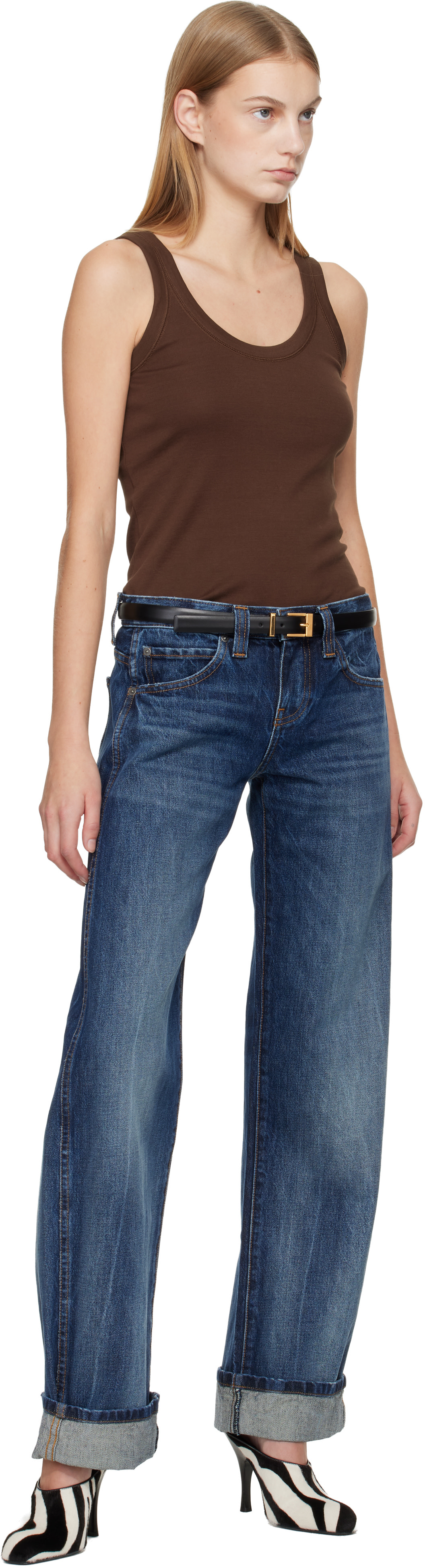 KHAITE - Ceinture Manhattan noire