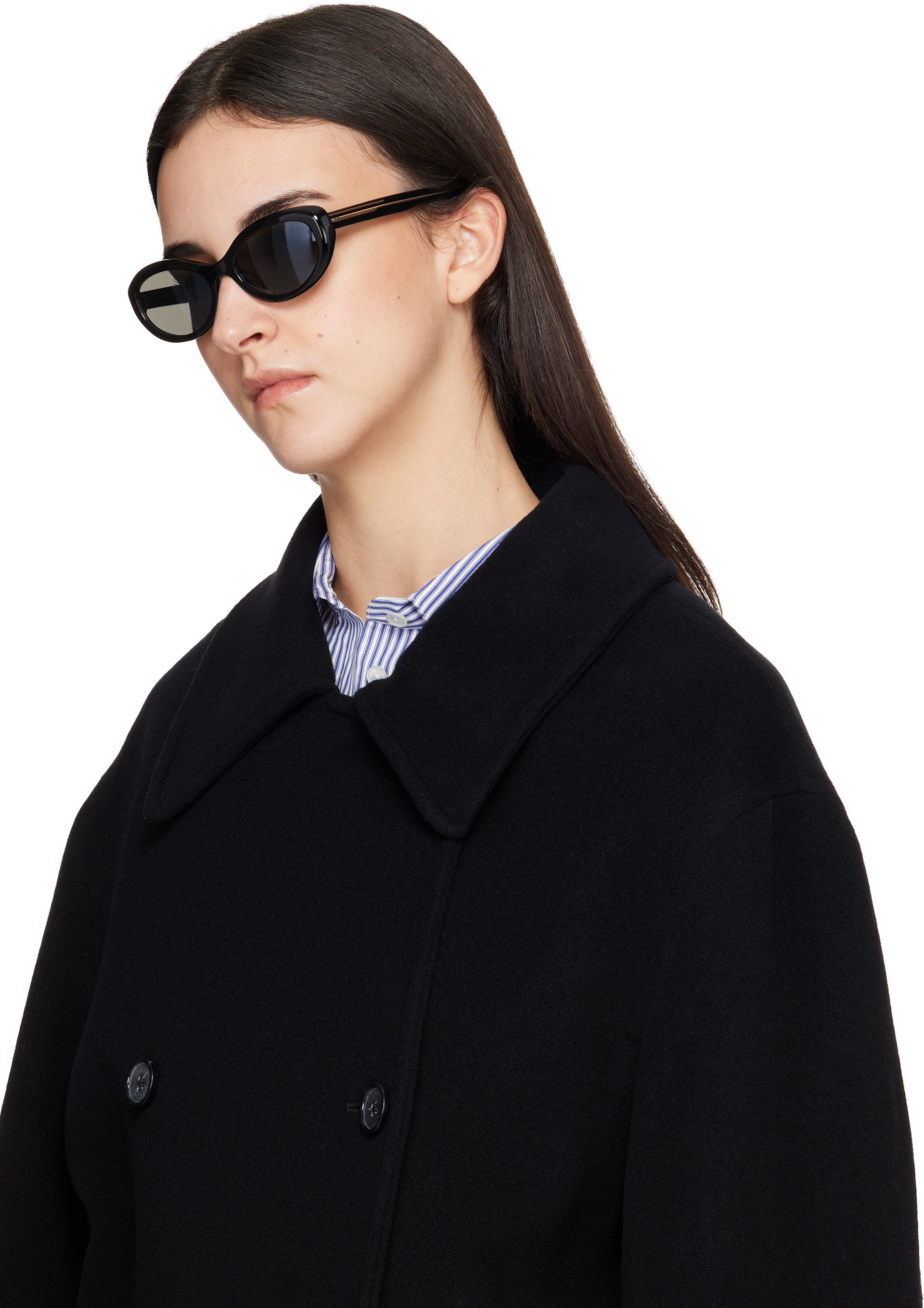 KHAITE: Black Oliver Peoples Edition 1969C Sunglasses | SSENSE Canada