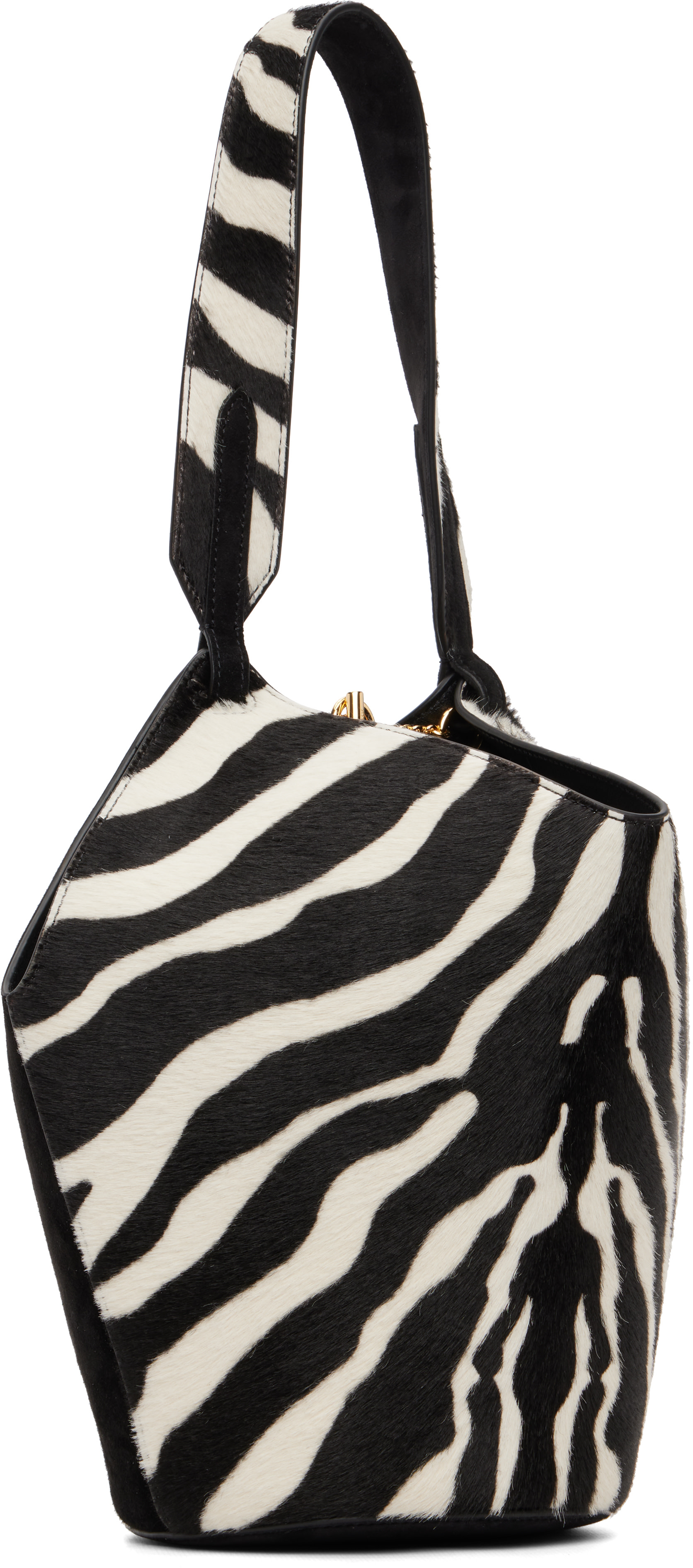 KHAITE - Mini cabas Lotus noir et blanc
