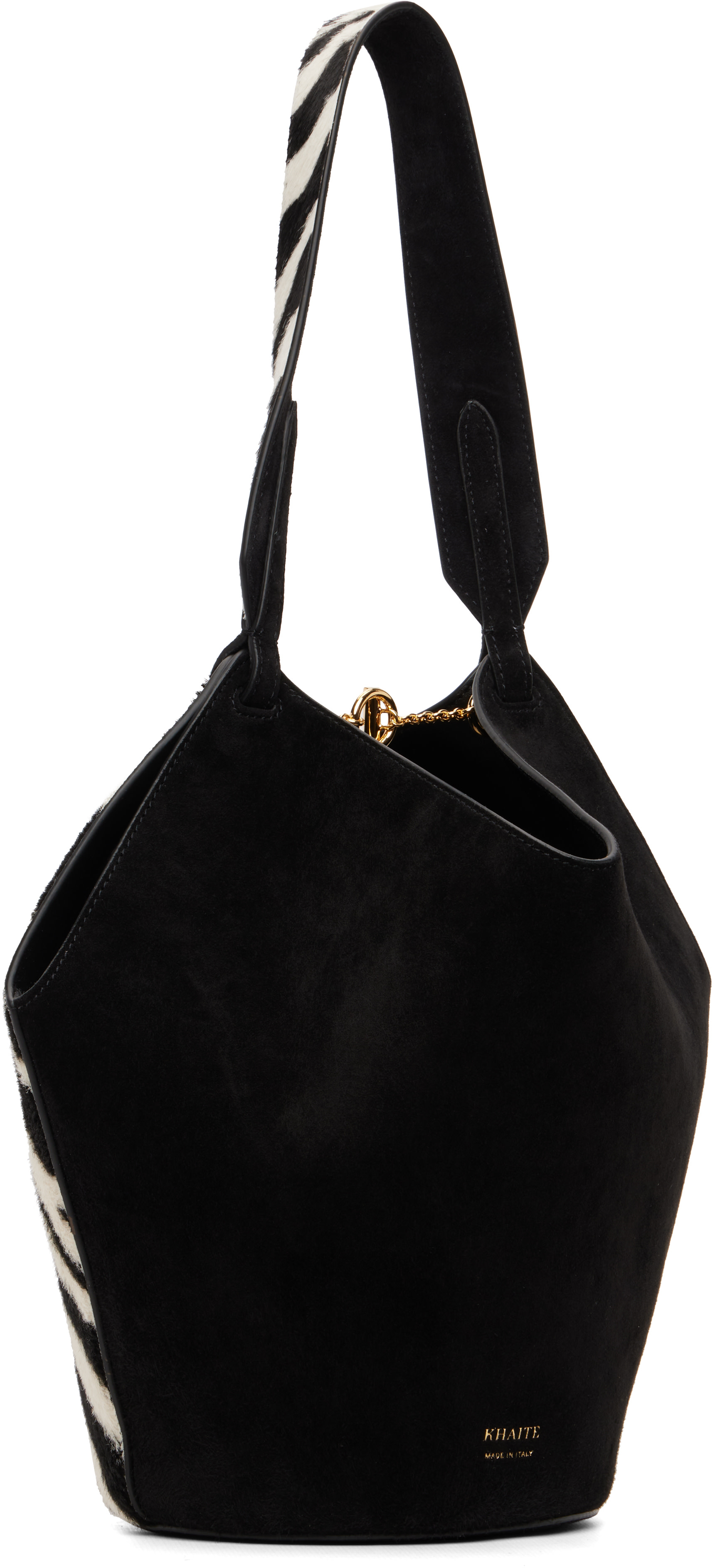 KHAITE - Mini cabas Lotus noir et blanc