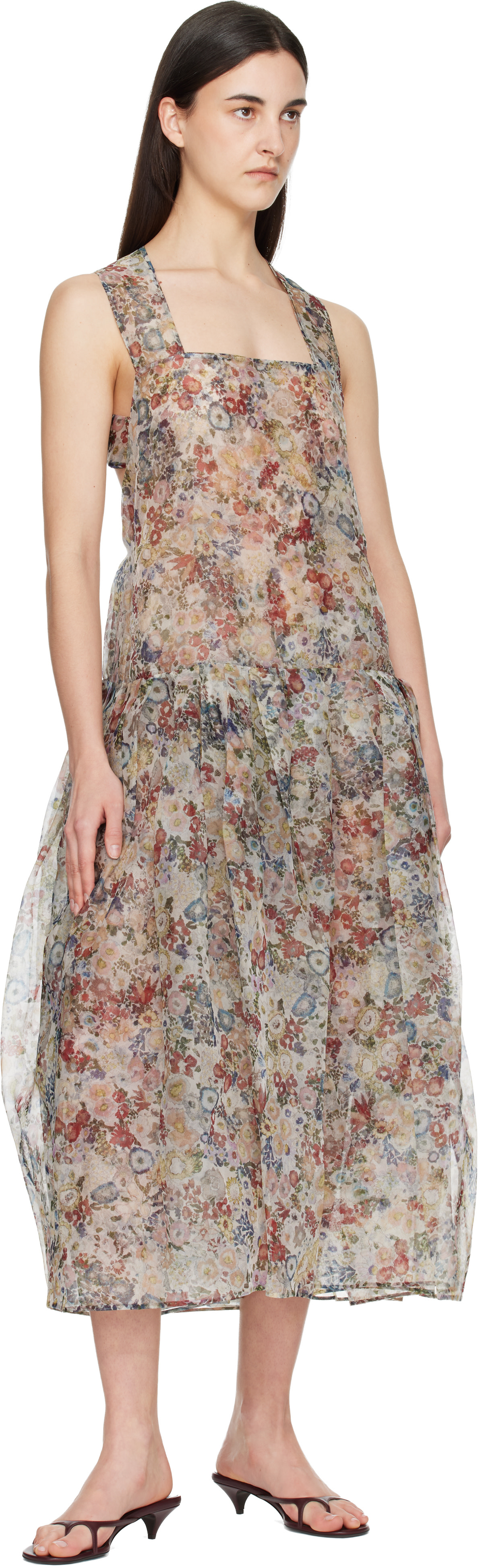KHAITE Amello Dress in Cream Multi - Ivory Designer Dress - Size: 2 KHAITE Amello Dress in Cream Multi - Ivory Designer Dress - Size: 2