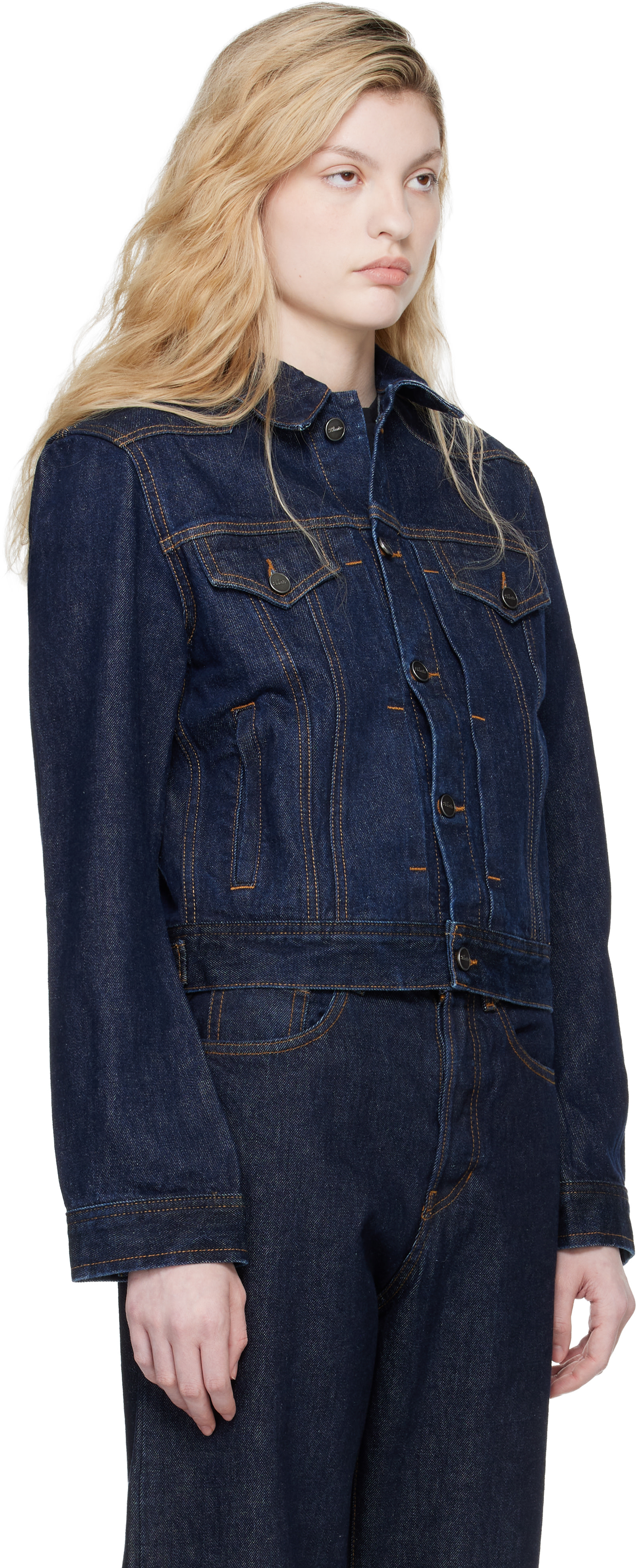 KHAITE - Blouson Augustine bleu marine en denim