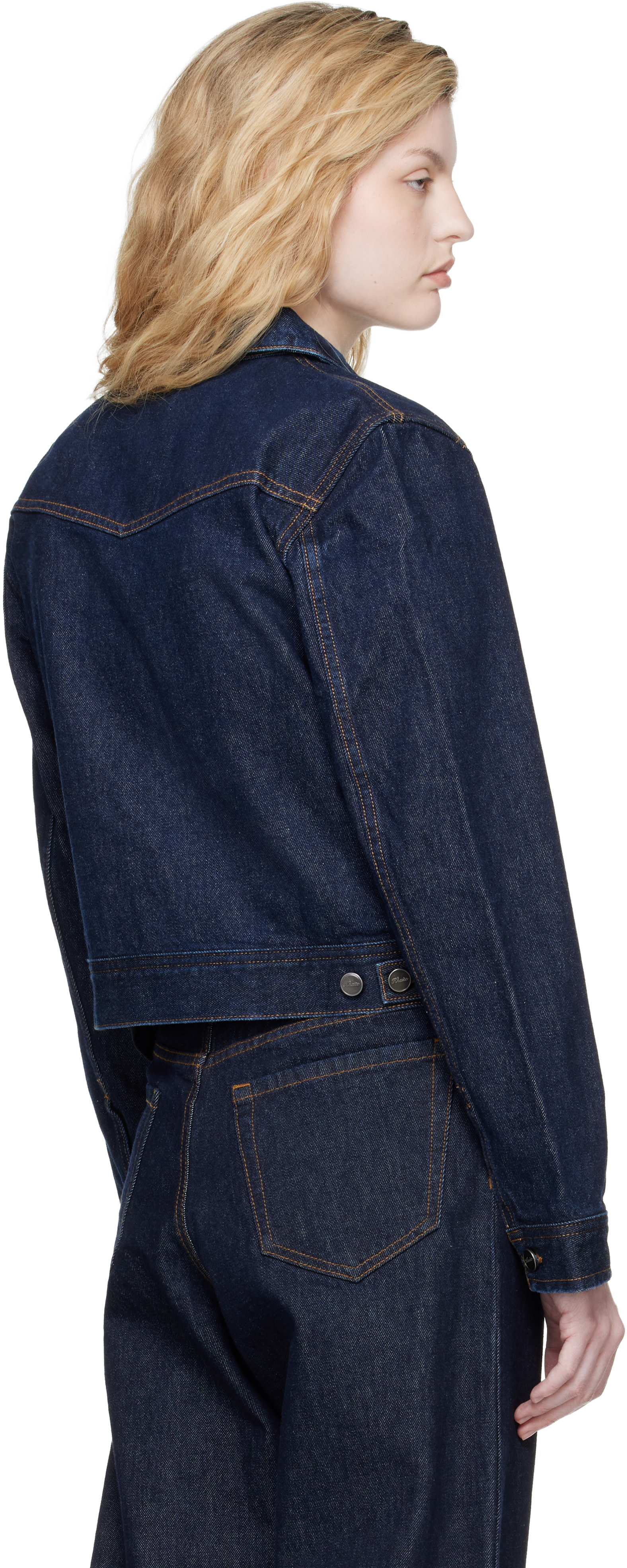 KHAITE - Blouson Augustine bleu marine en denim