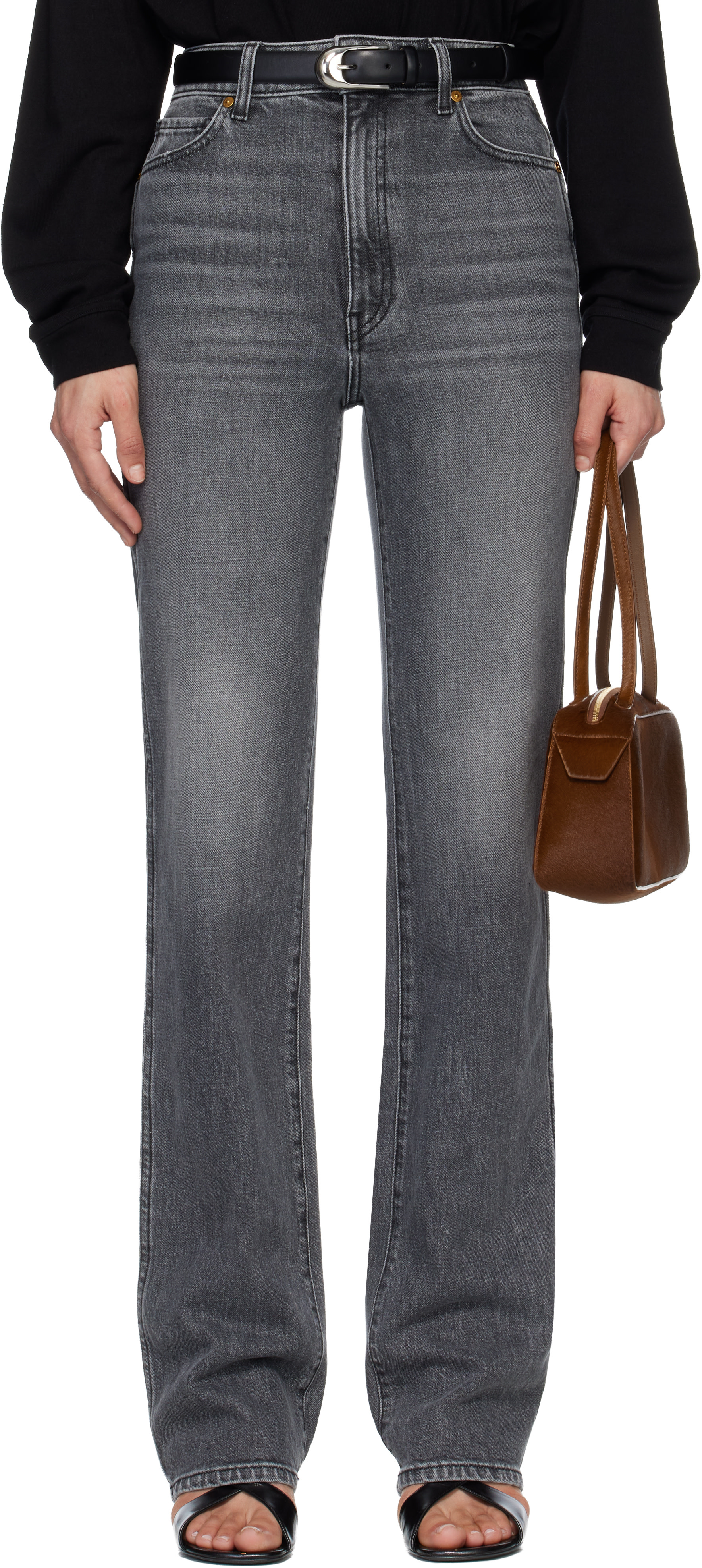 KHAITE - Jean Danielle gris en denim extensible