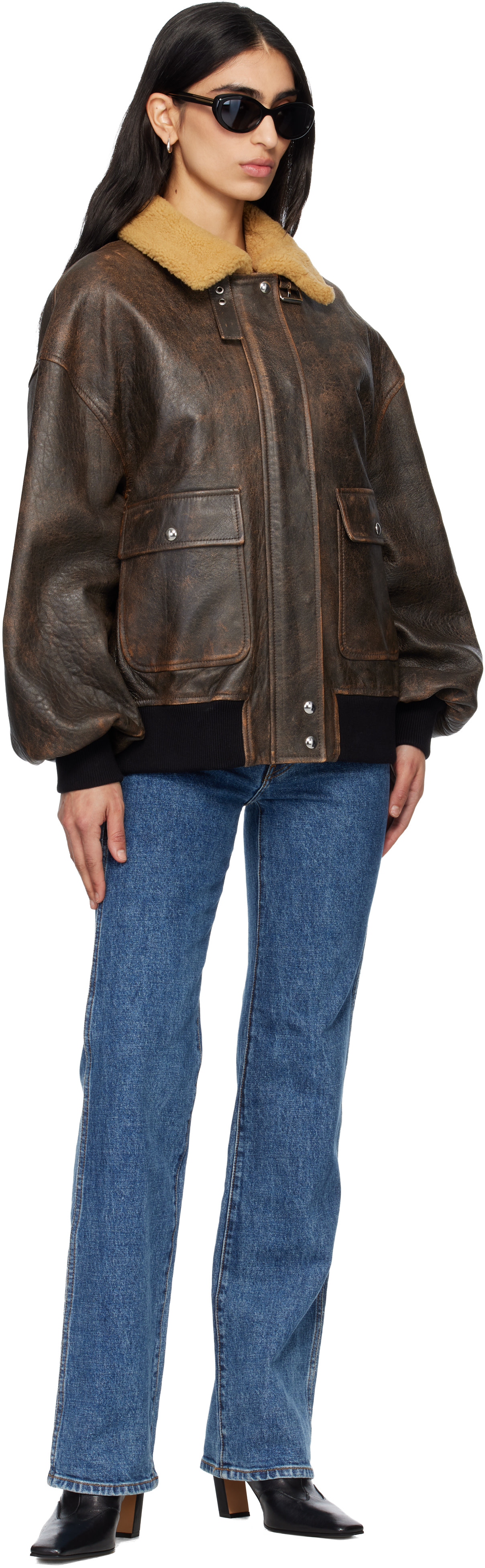 KHAITE - Jean Danielle bleu en denim extensible