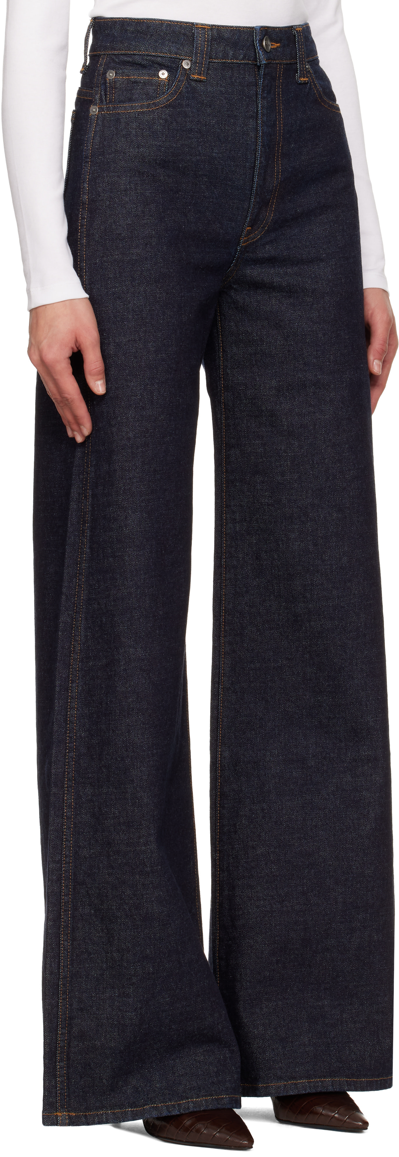 KHAITE - Jean extensible Dane indigo
