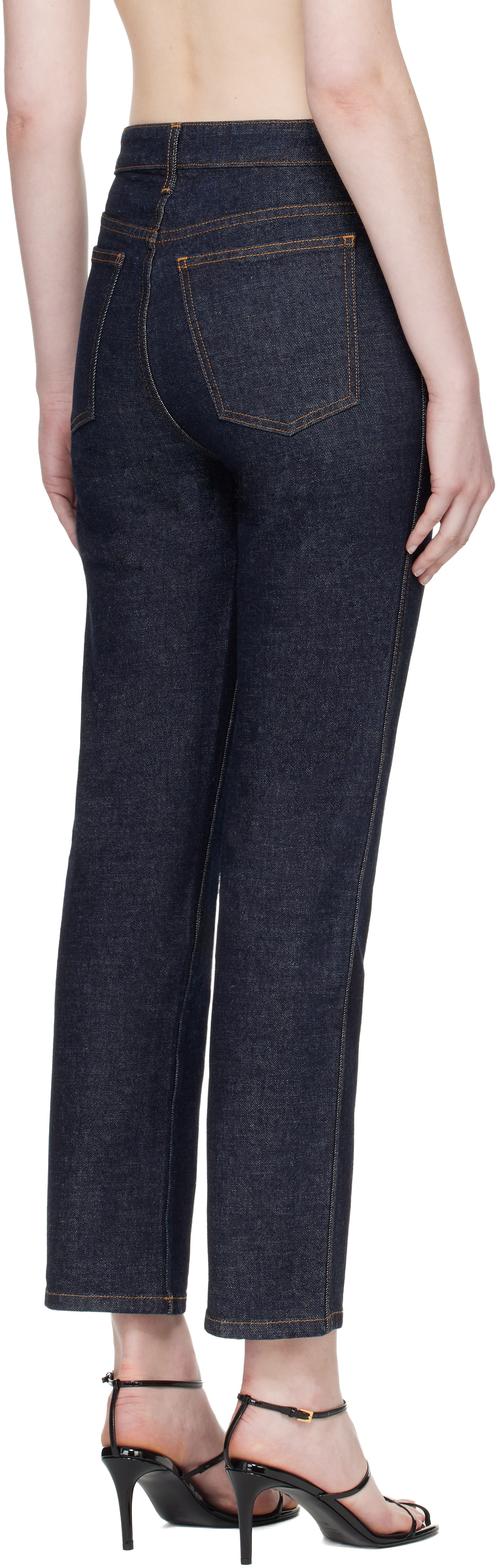 KHAITE - Jean Abigail bleu en denim extensible