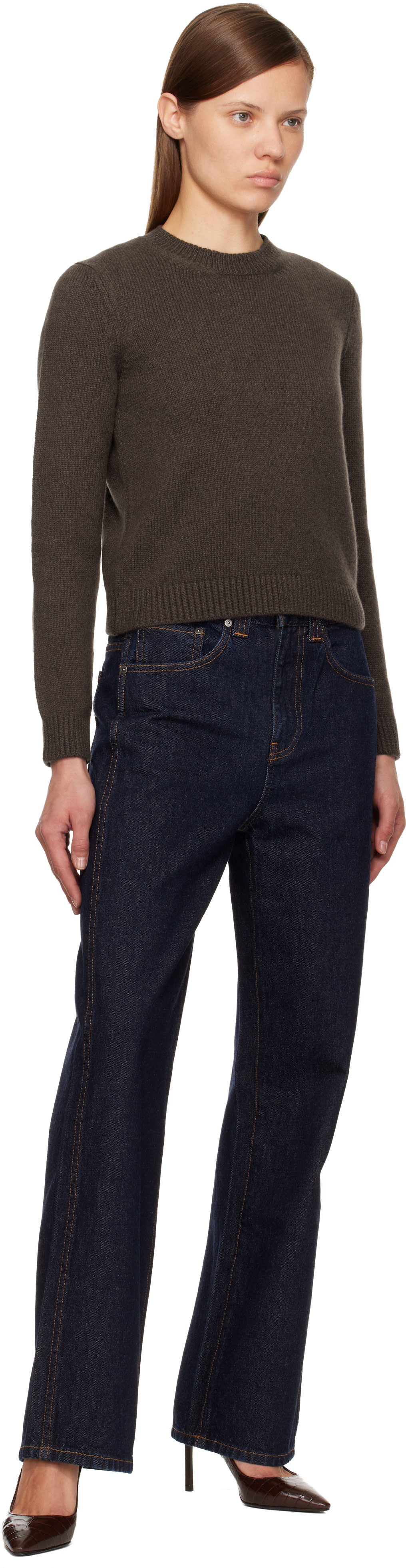 KHAITE - 브라운 레타 스웨터