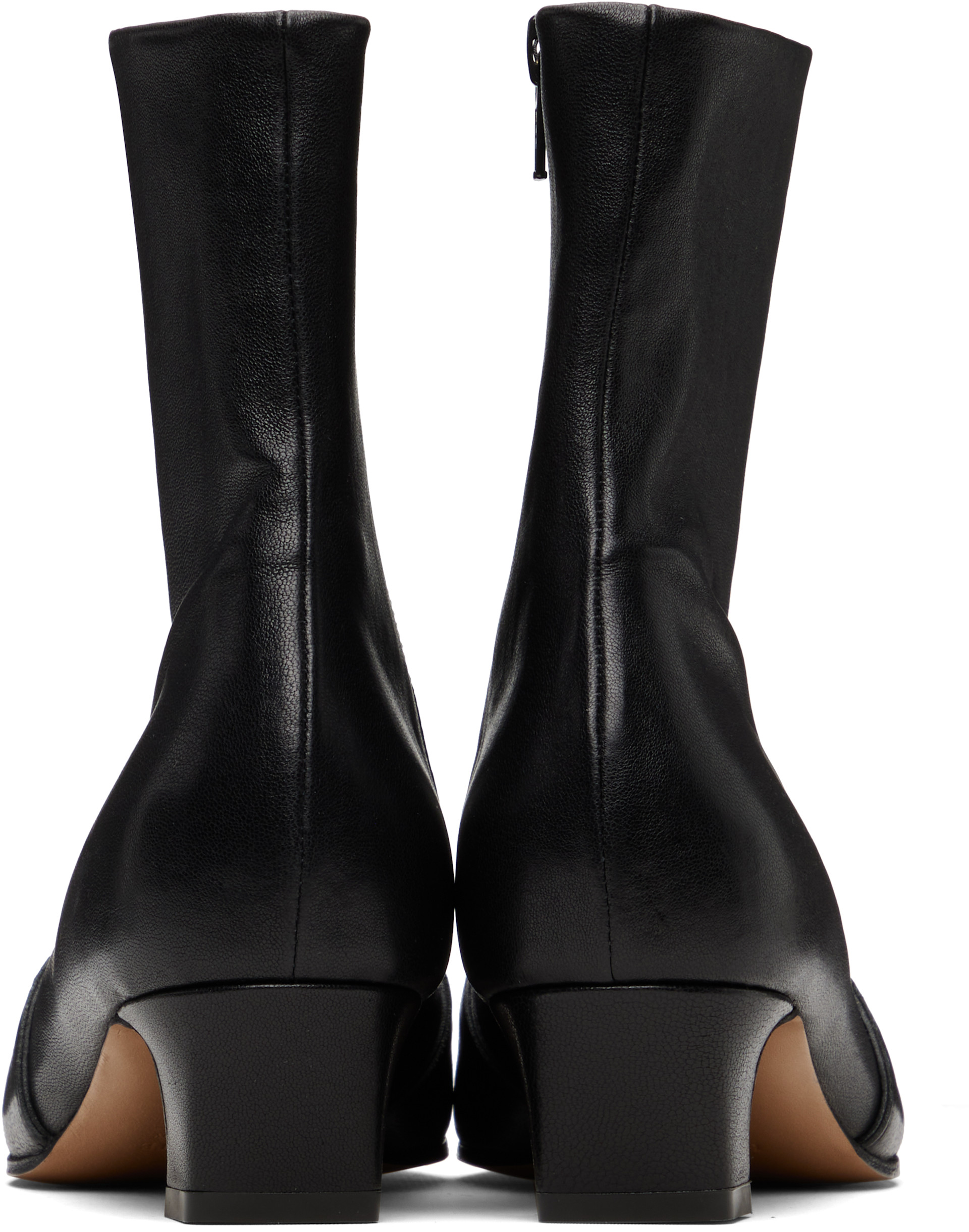 KHAITE - Bottines Nevada noires en cuir extensible
