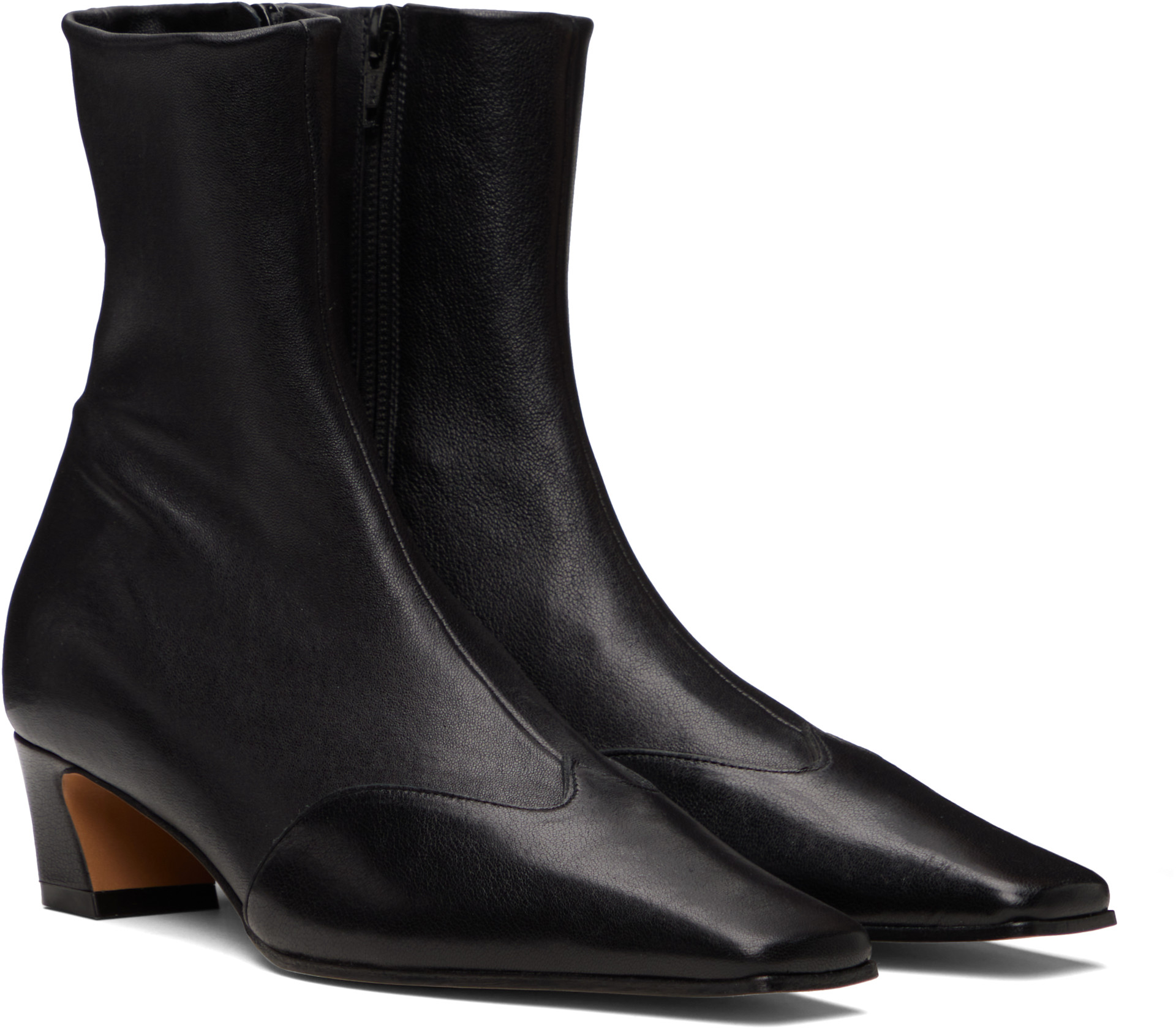 KHAITE - Bottines Nevada noires en cuir extensible