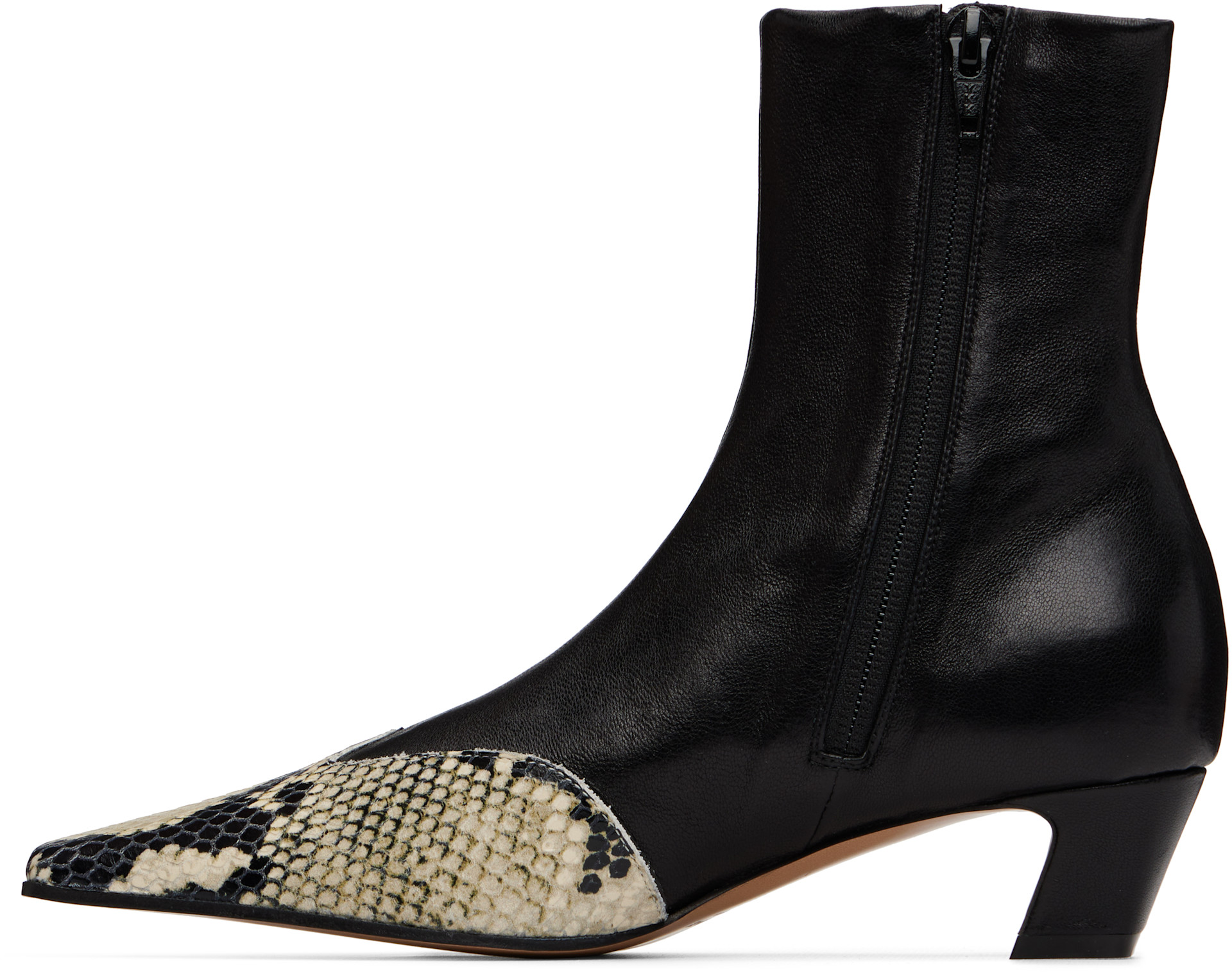 KHAITE - Bottines Nevada noires en cuir extensible