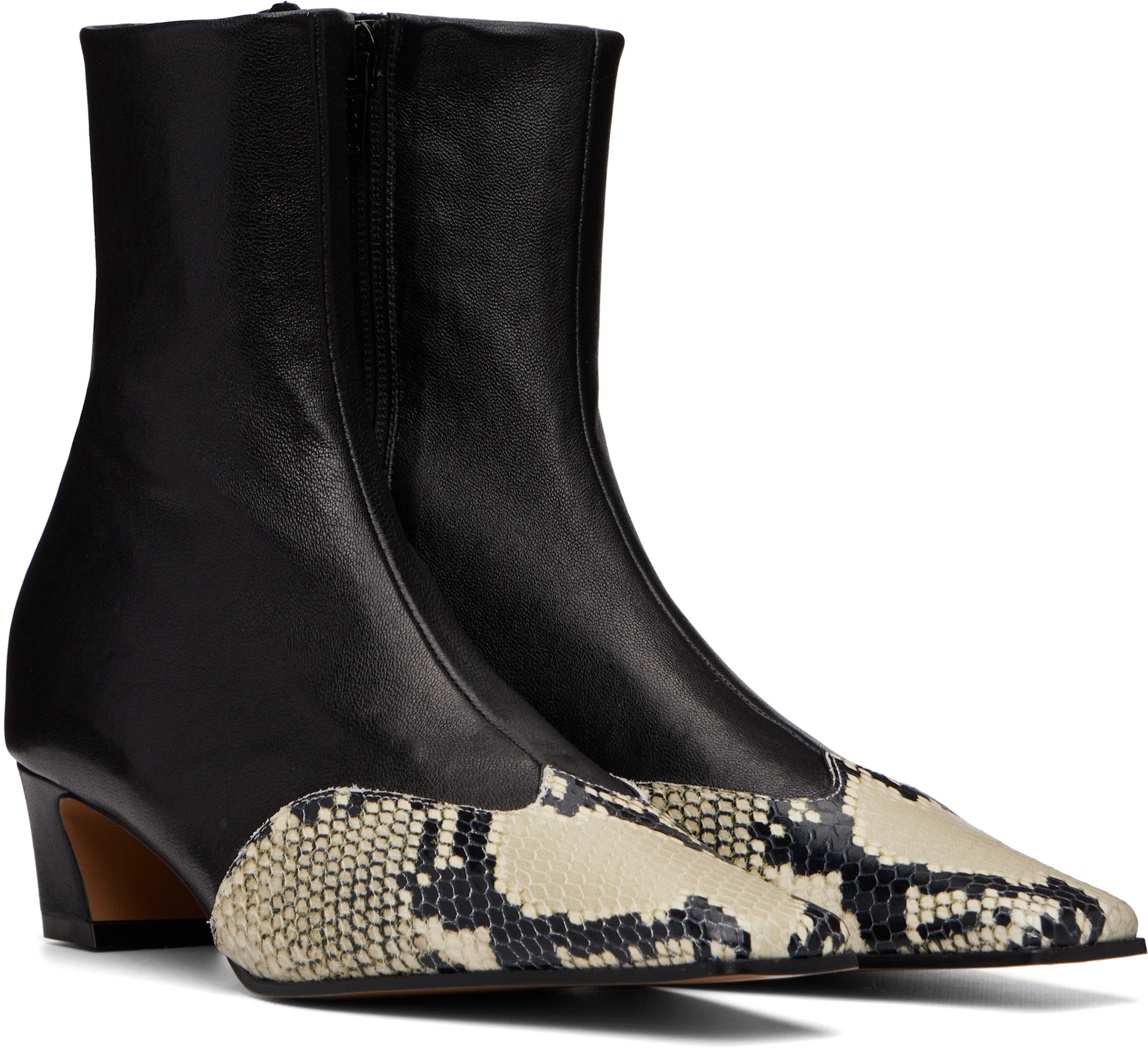 KHAITE - Bottines Nevada noires en cuir extensible