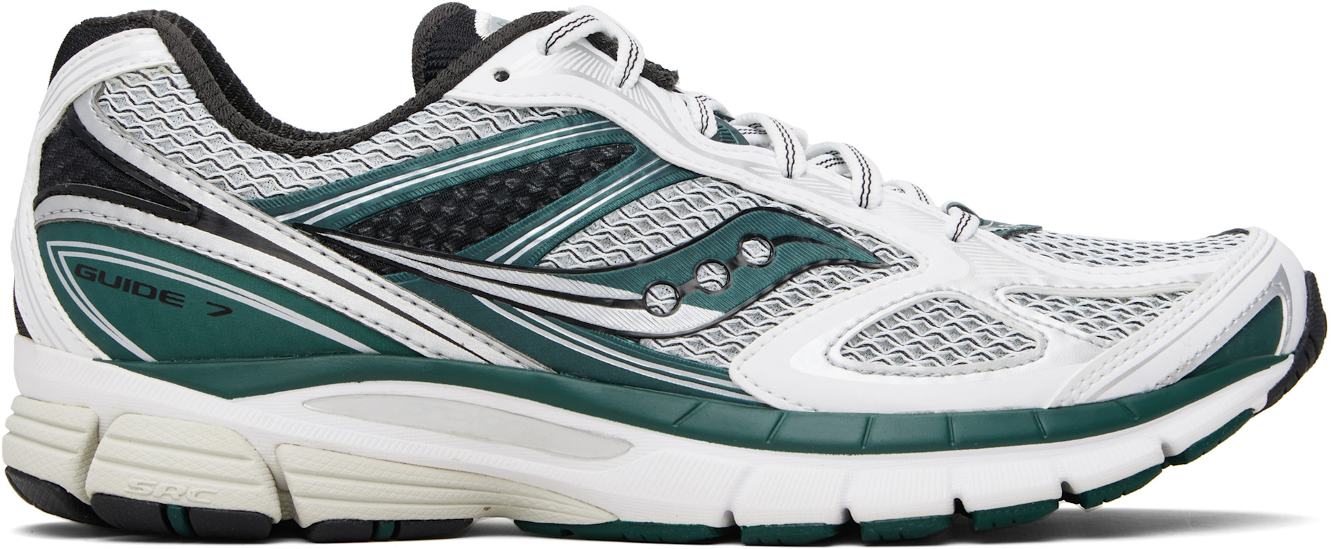 Saucony - Baskets Guide 7 blanc et vert à technologie ProGrid