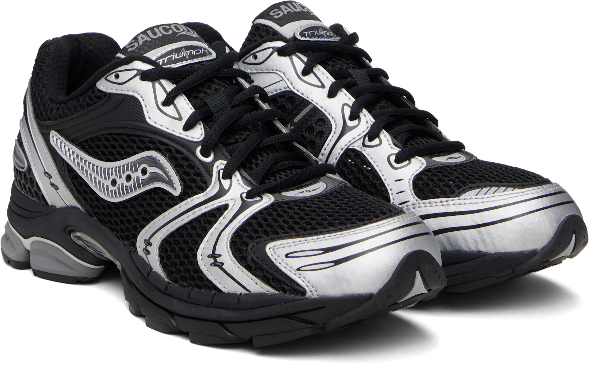 Saucony - Black & Silver ProGrid Triumph 4 Sneakers