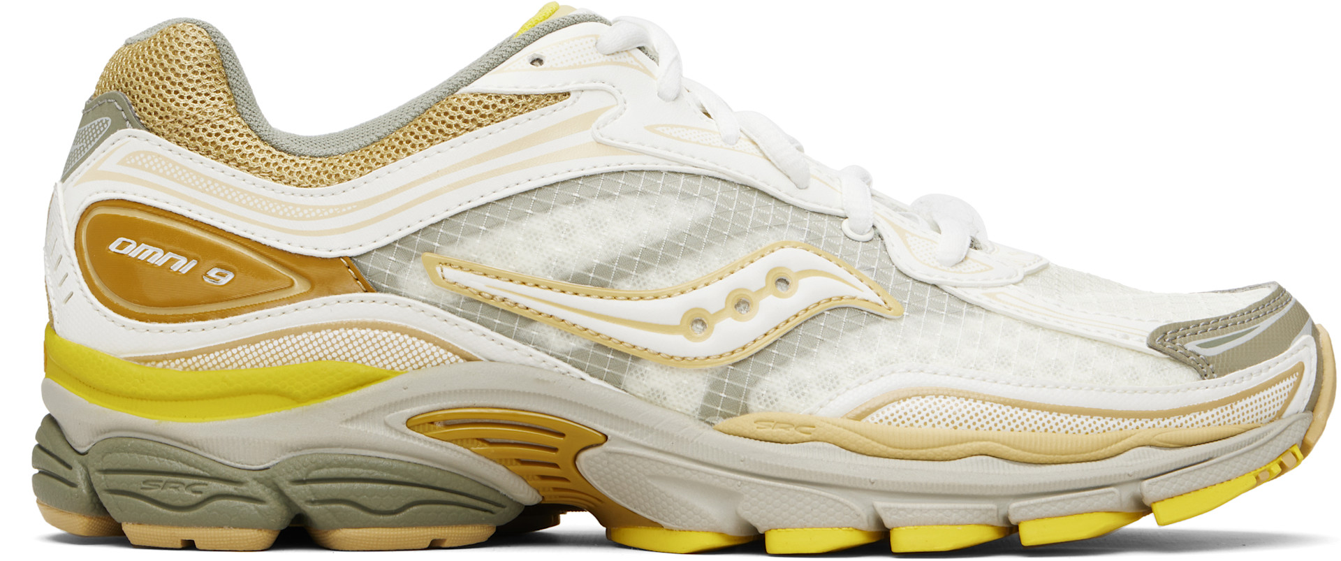 Saucony - White & Yellow ProGrid Omni 9 Sneakers