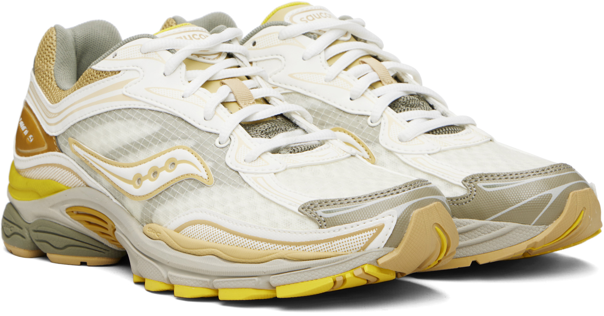 Saucony - White & Yellow ProGrid Omni 9 Sneakers
