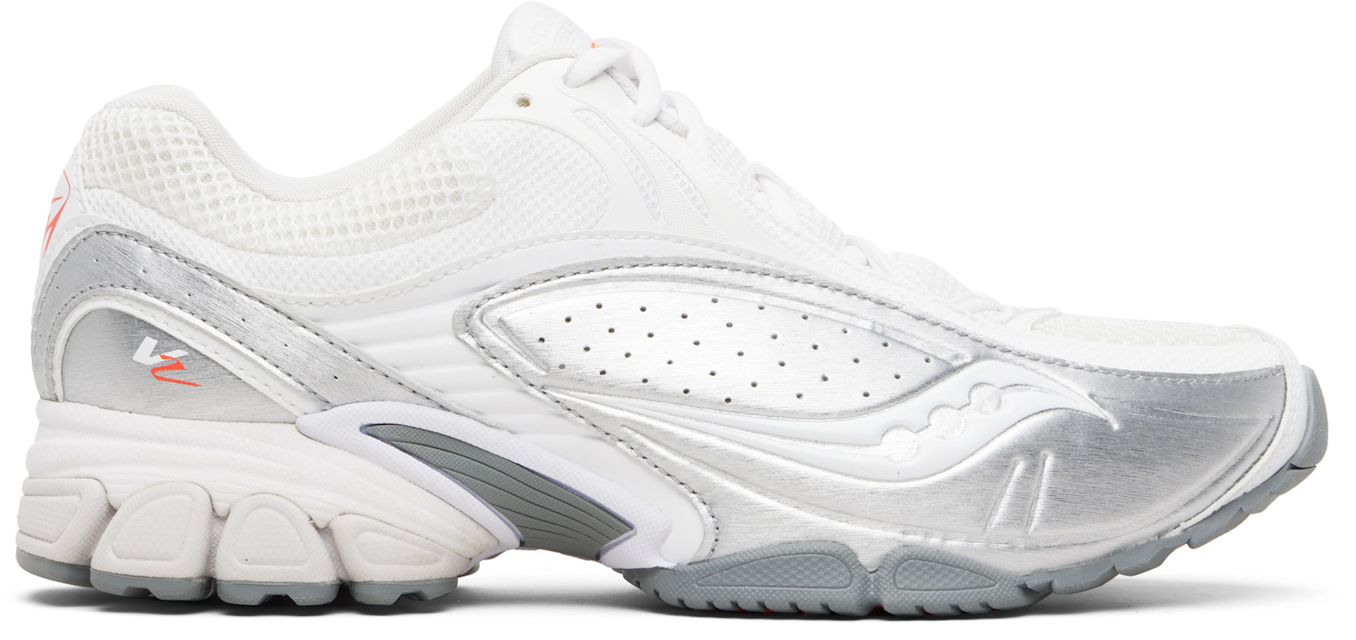 Saucony - 화이트 & 실버 프로그리드 V2 스니커즈