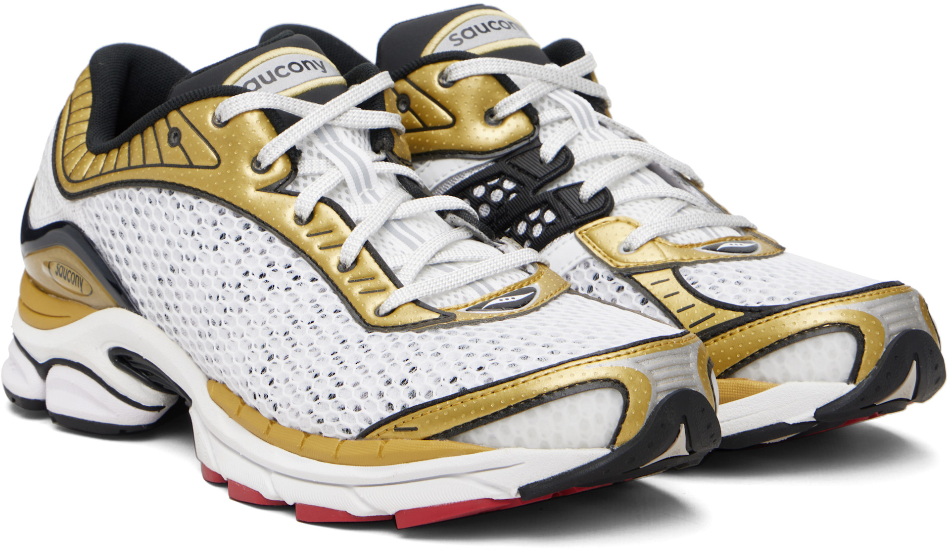 Saucony - Baskets Paramount blanc et doré à technologie ProGrid