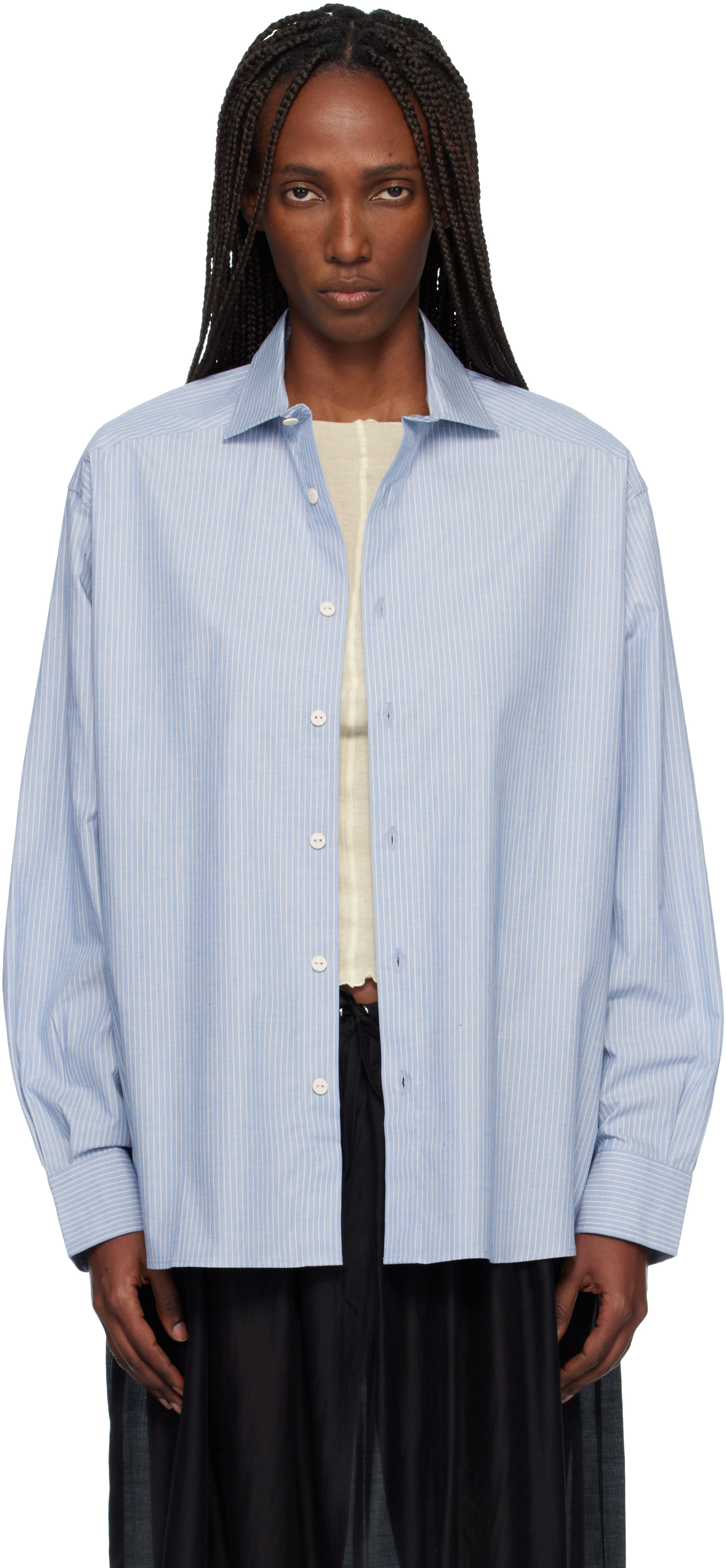 Baserange - Chemise Claude bleue