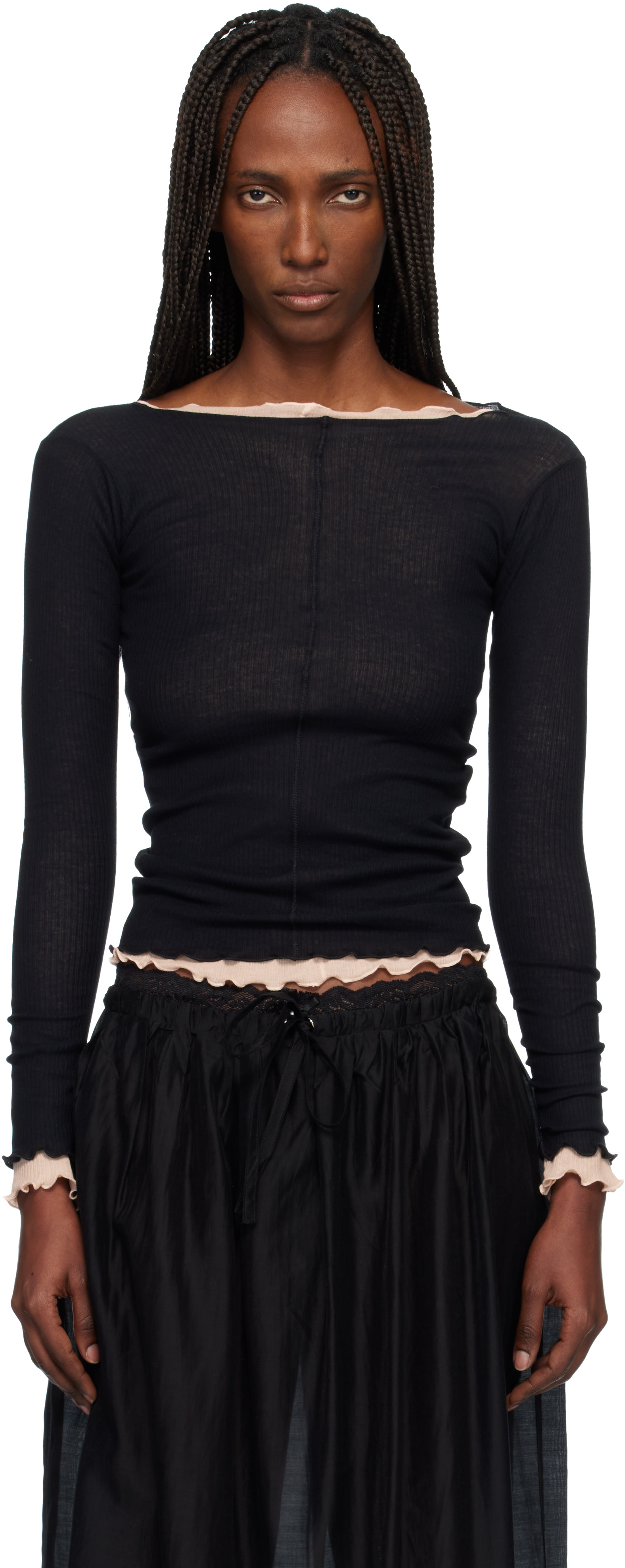 トップス baserange MARTOP black Baserange: Black Pama Long Sleeve Tee | SSENSE
