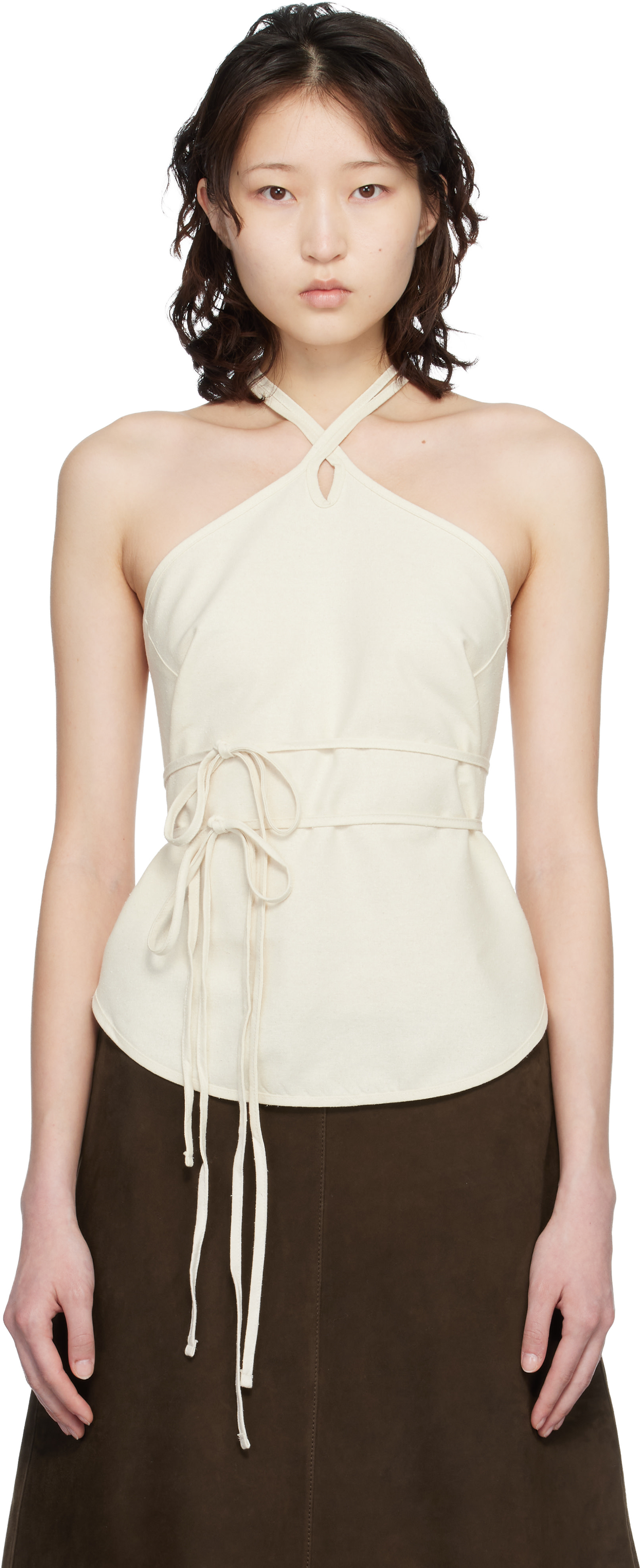 トップス Baserange mar top Baserange: Off-White Wild Silk Mar Top | SSENSE Canada