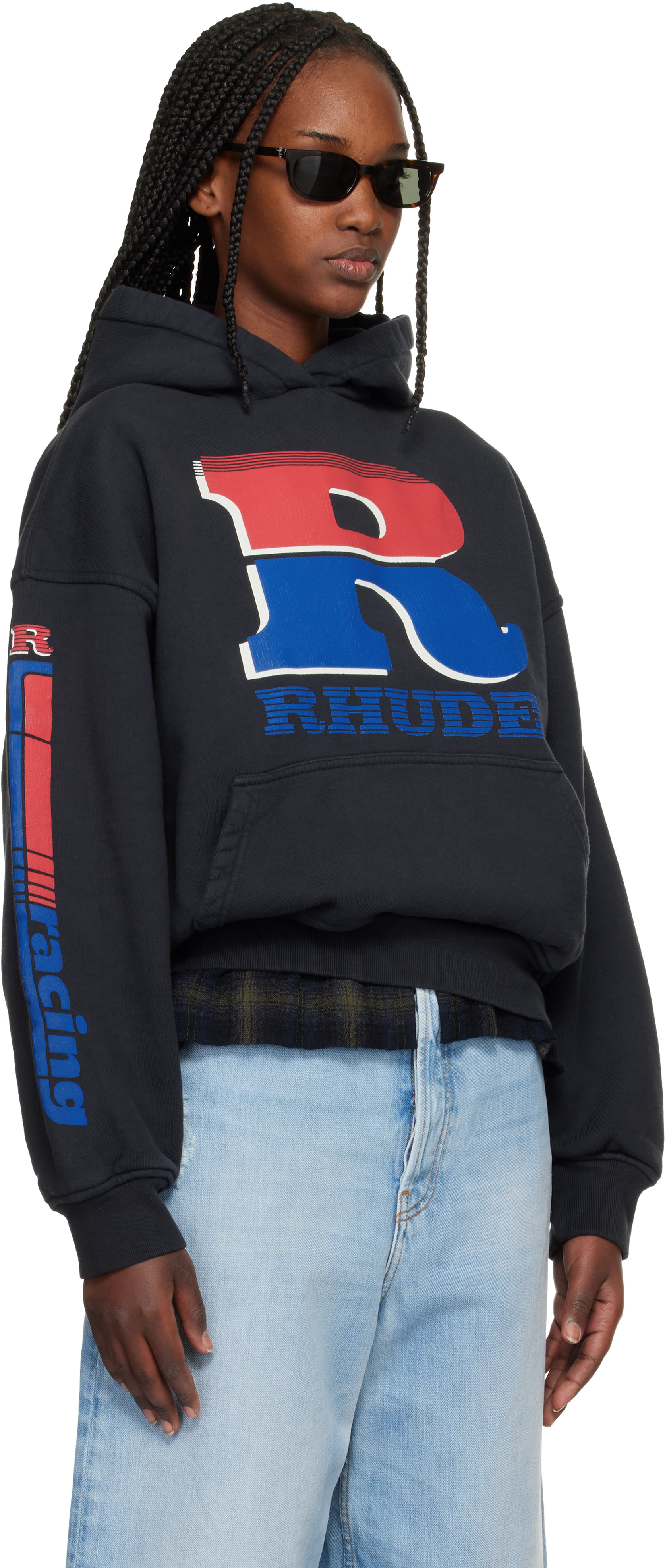 Rhude - Pull à capuche noir à logo