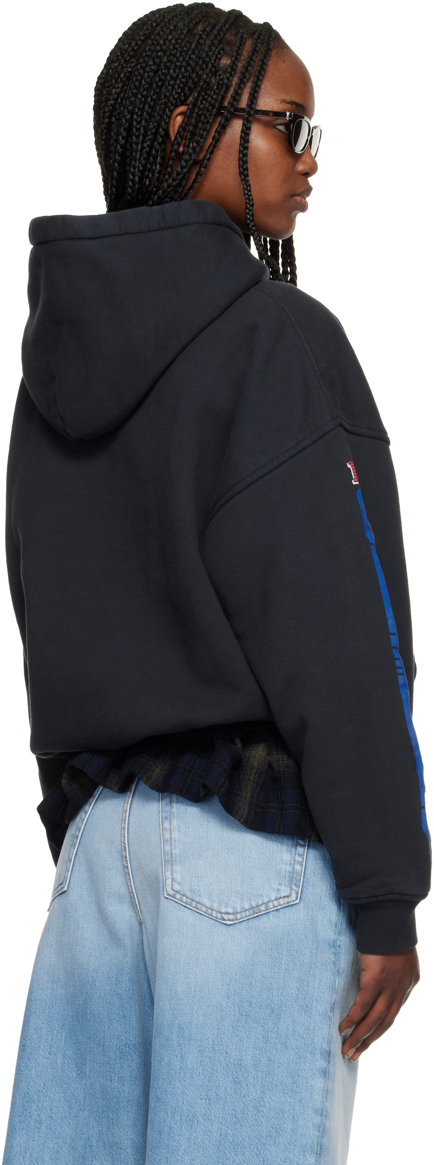 Rhude - Pull à capuche noir à logo