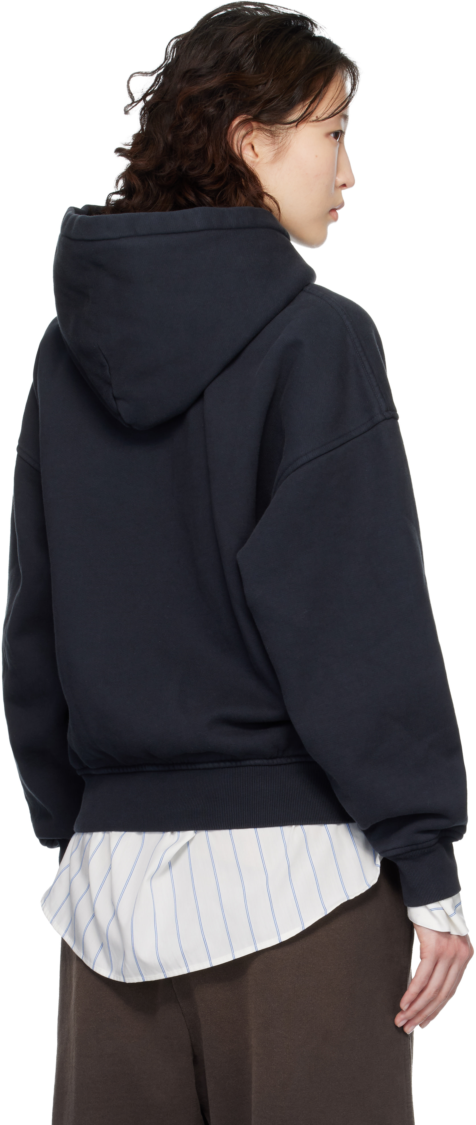 Rhude - Pull à capuche noir à imprimé Montenegro Regatta