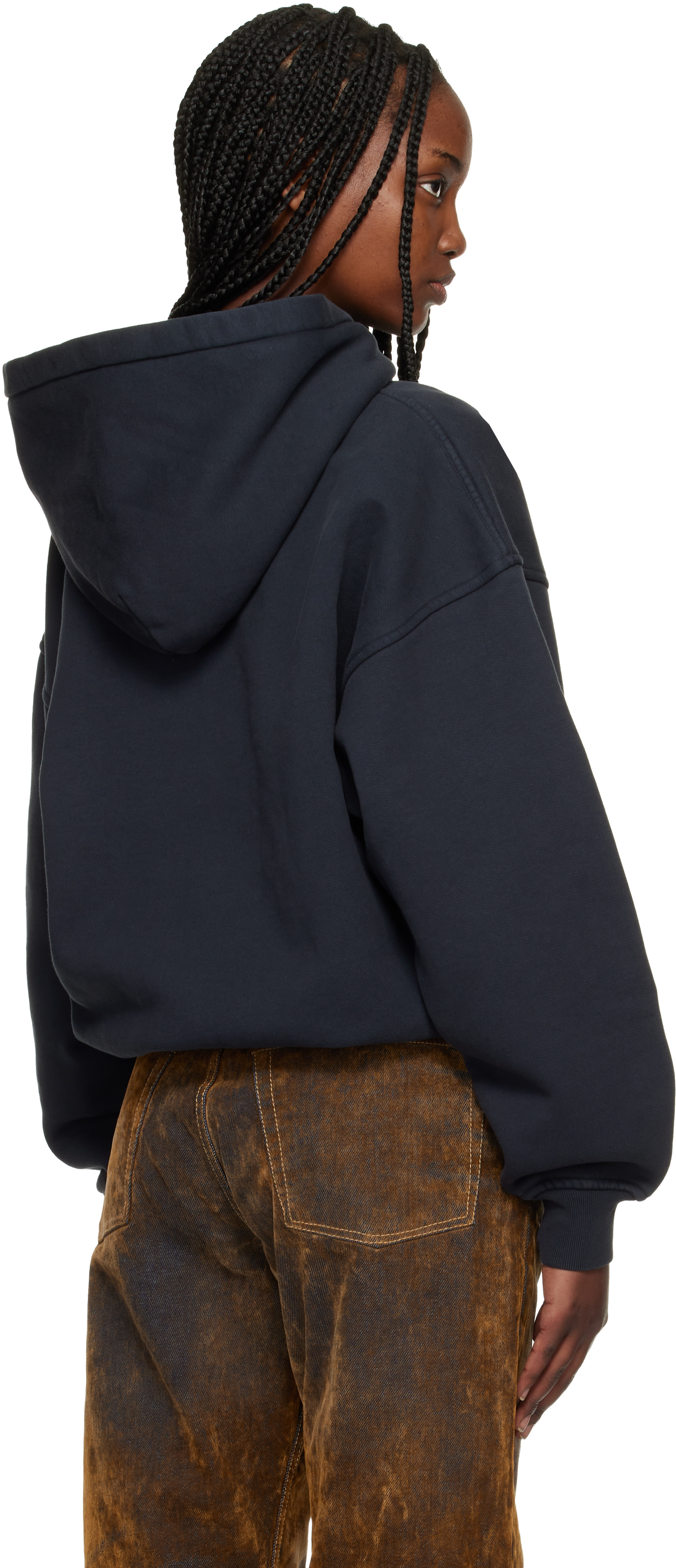 Rhude - Pull à capuche noir à image de style collégial