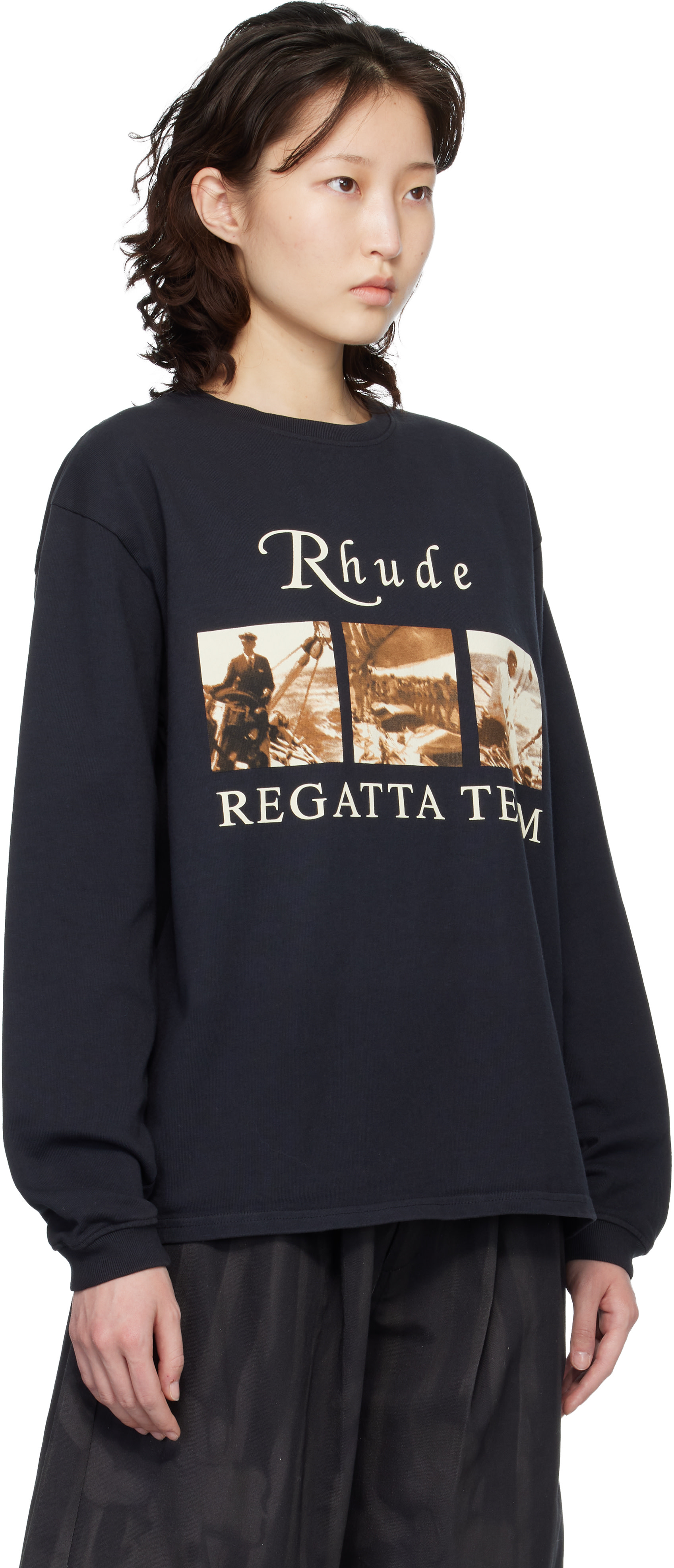 Rhude: ブラック USVI Regatta Tour 長袖Tシャツ | SSENSE 日本