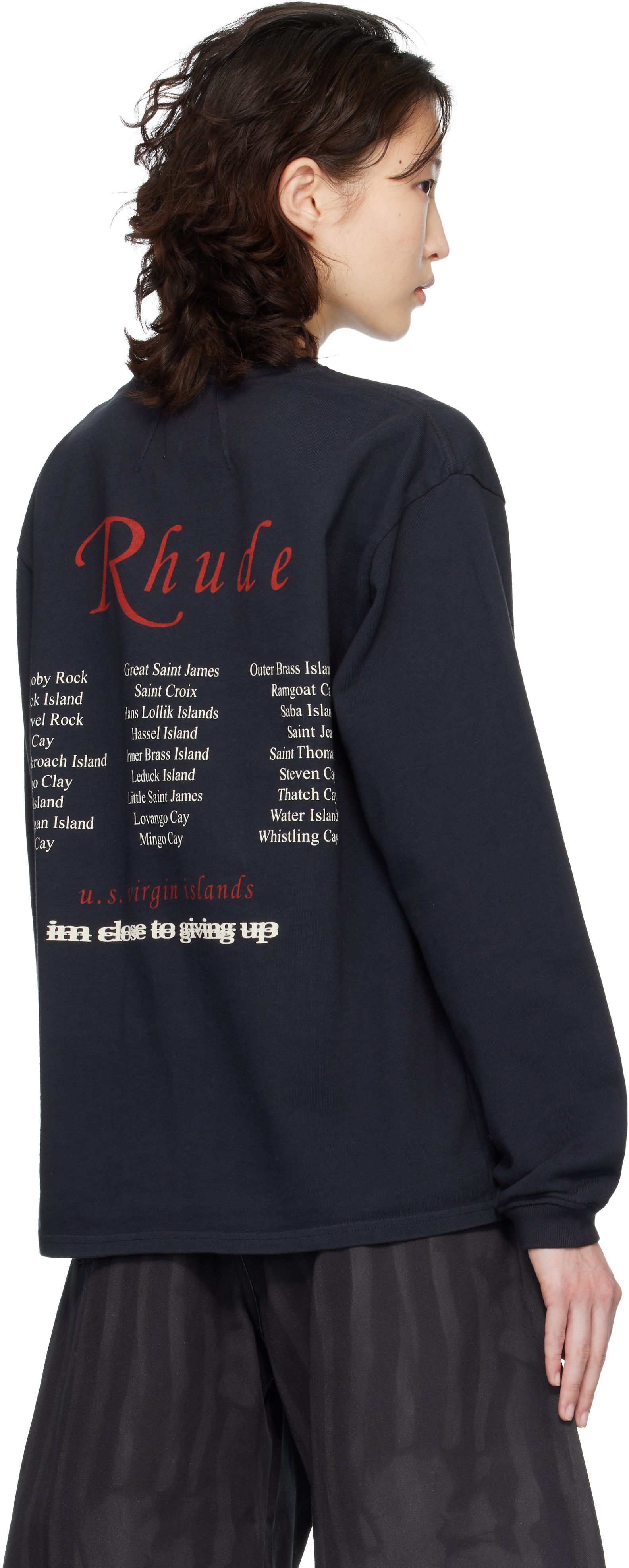 Rhude: ブラック USVI Regatta Tour 長袖Tシャツ | SSENSE 日本