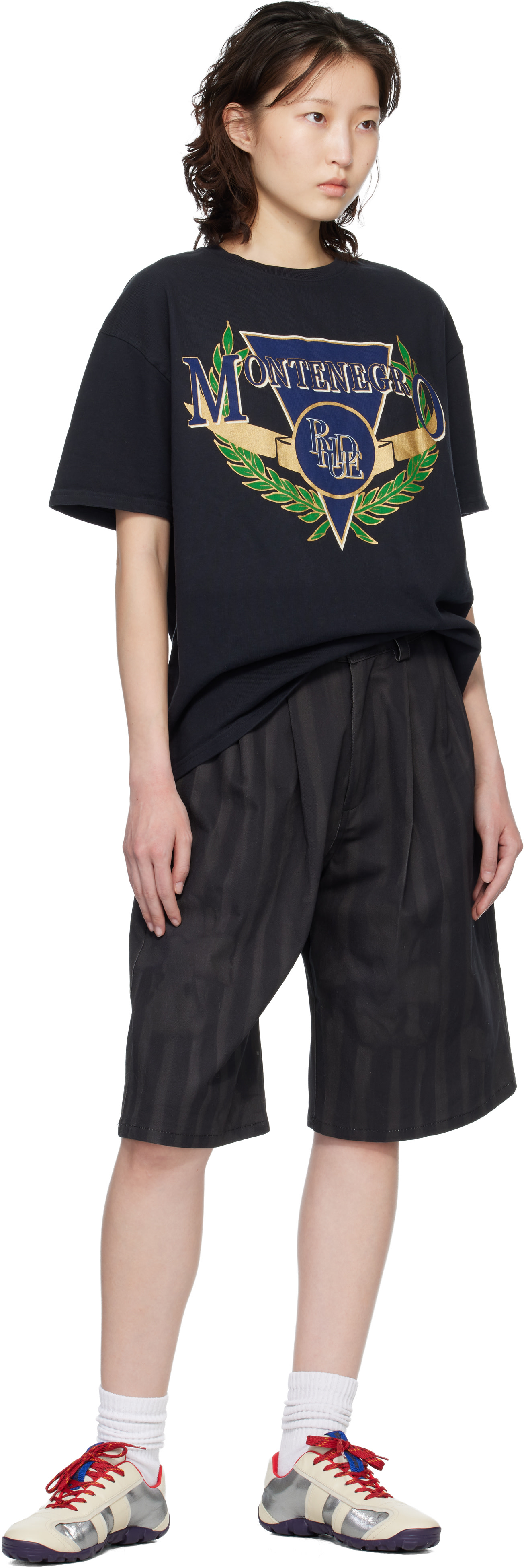 Rhude - T-shirt noir à image à logo