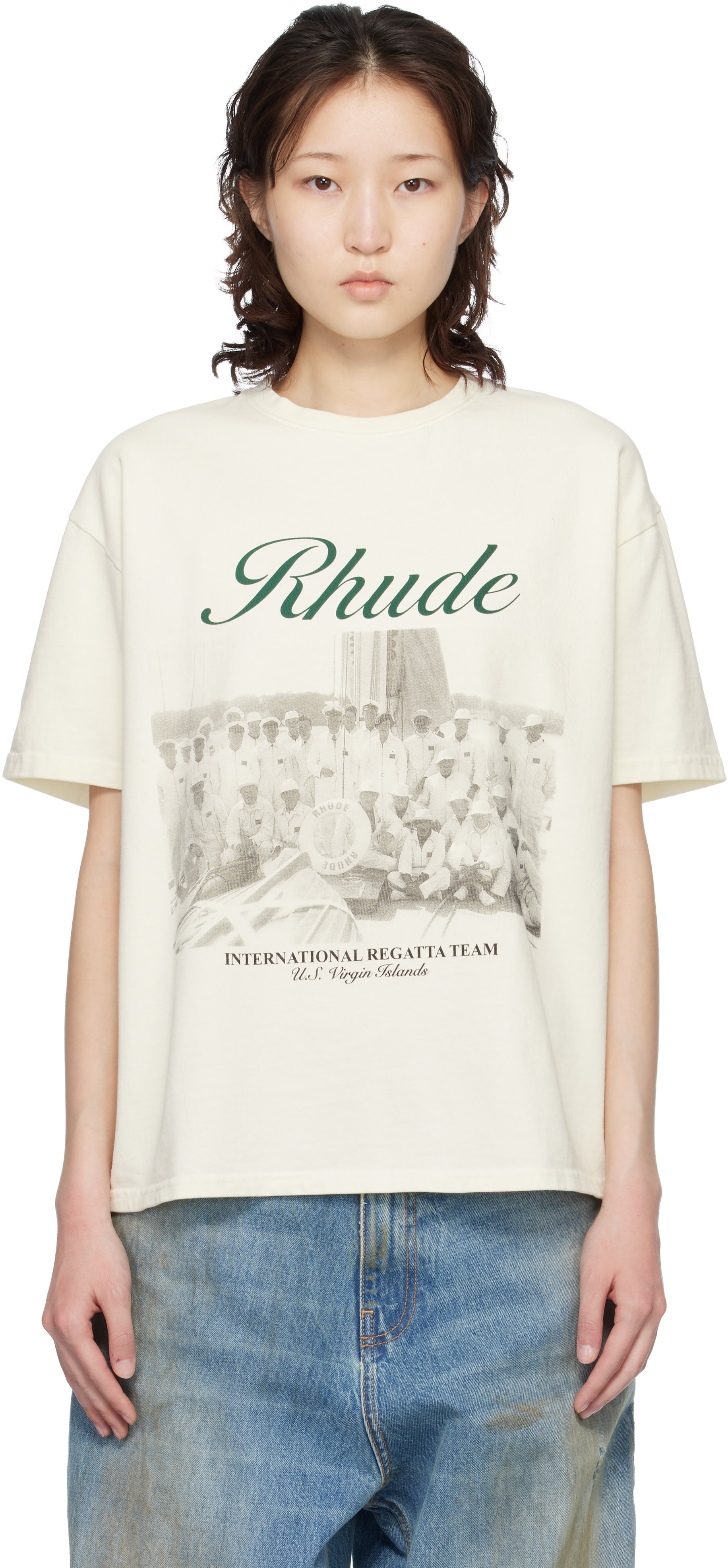 Rhude - Off-White Virgin Islands Script T-shirt