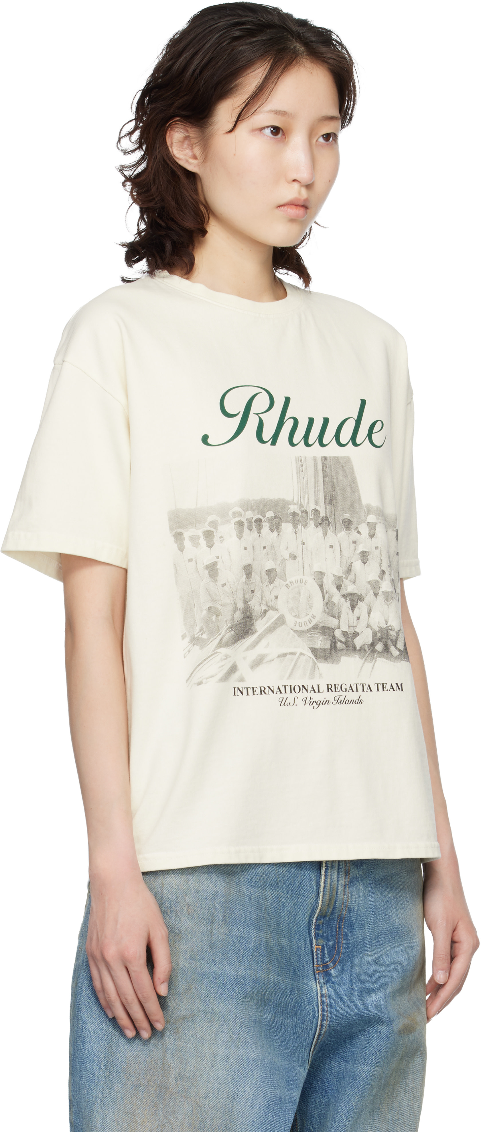 Rhude - Off-White Virgin Islands Script T-shirt