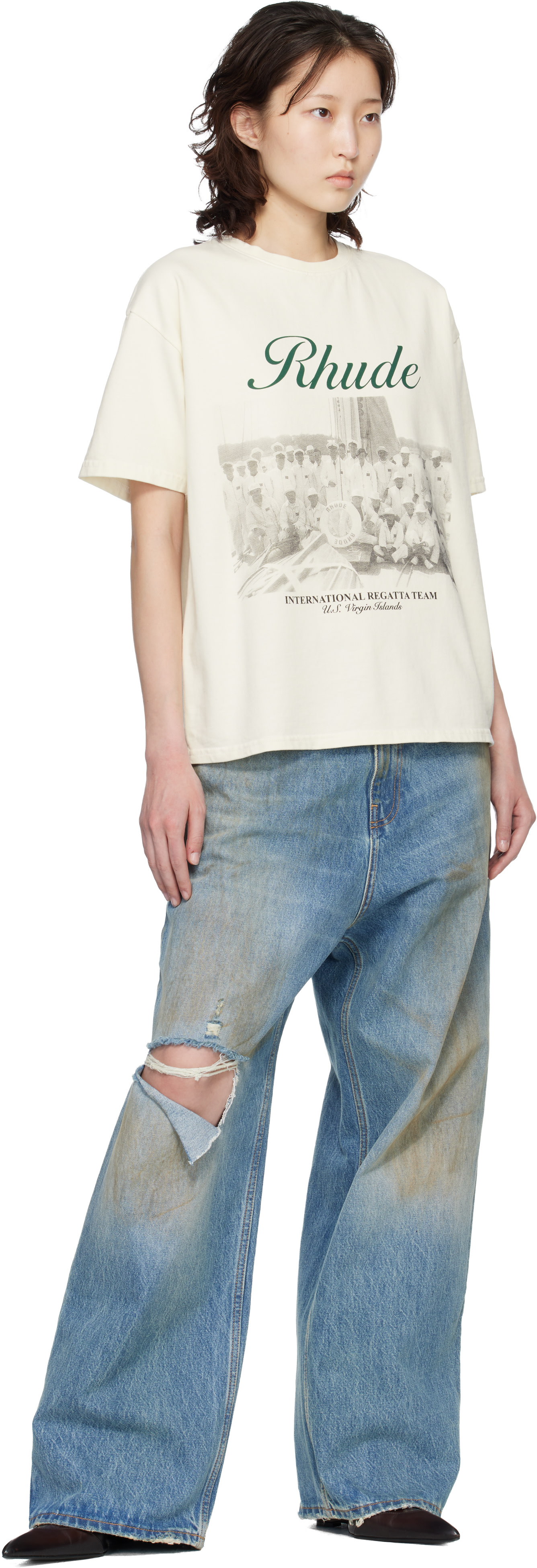 Rhude - Off-White Virgin Islands Script T-shirt