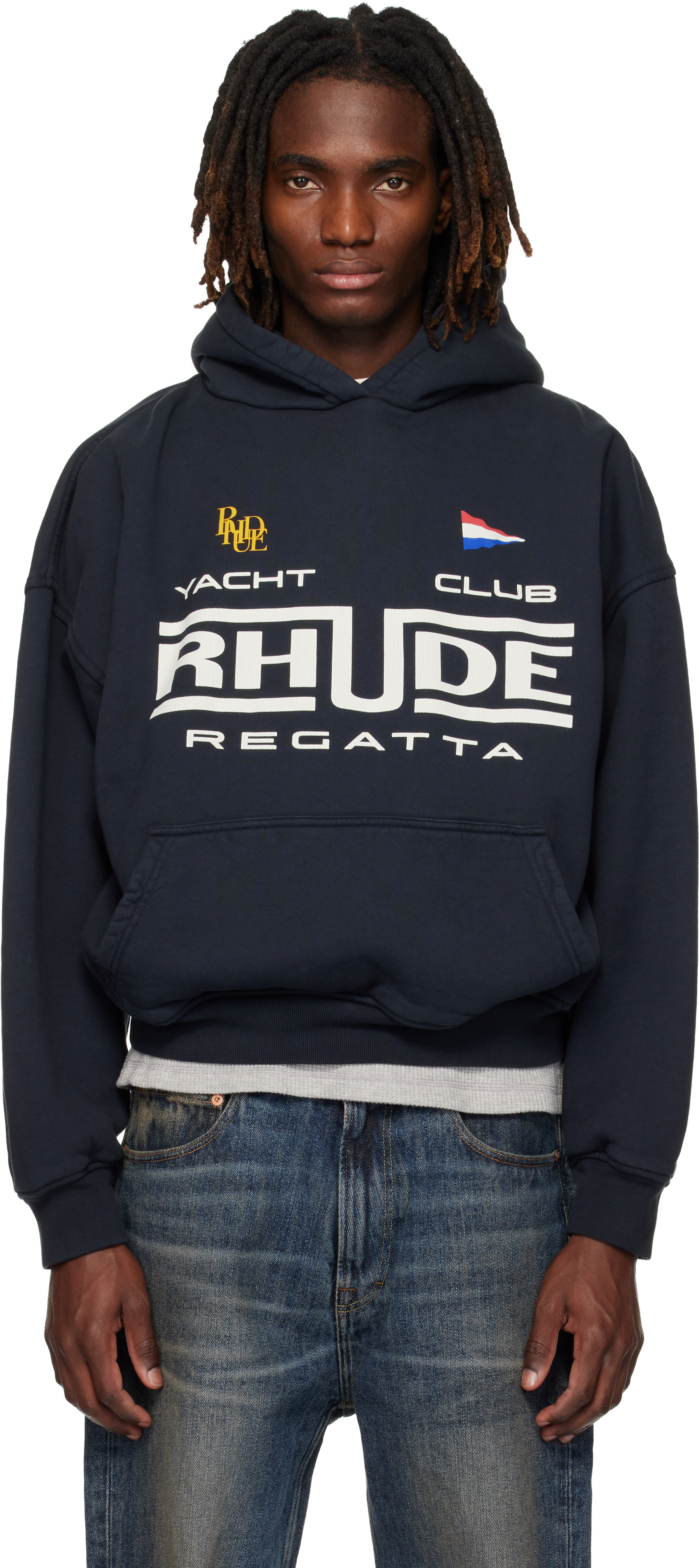 Rhude - Pull à capuche 'Regatta Club' noir