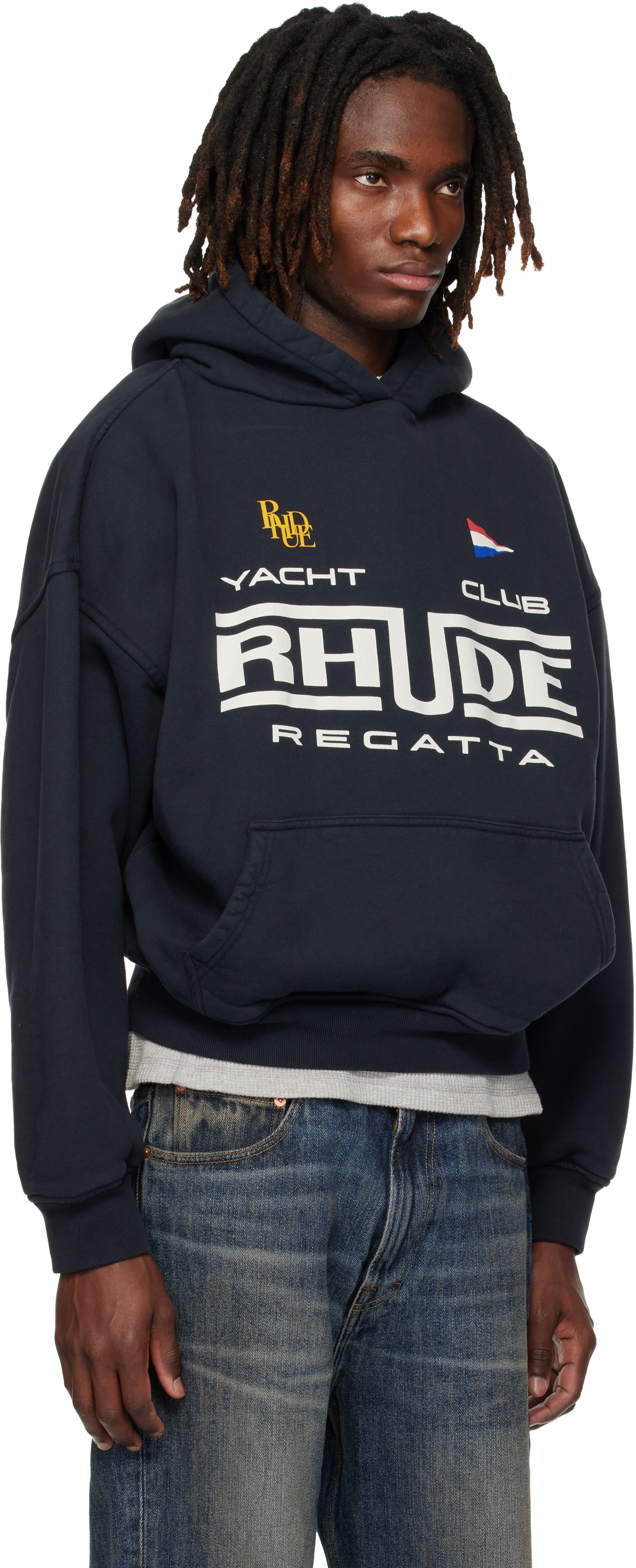 Rhude - Pull à capuche 'Regatta Club' noir