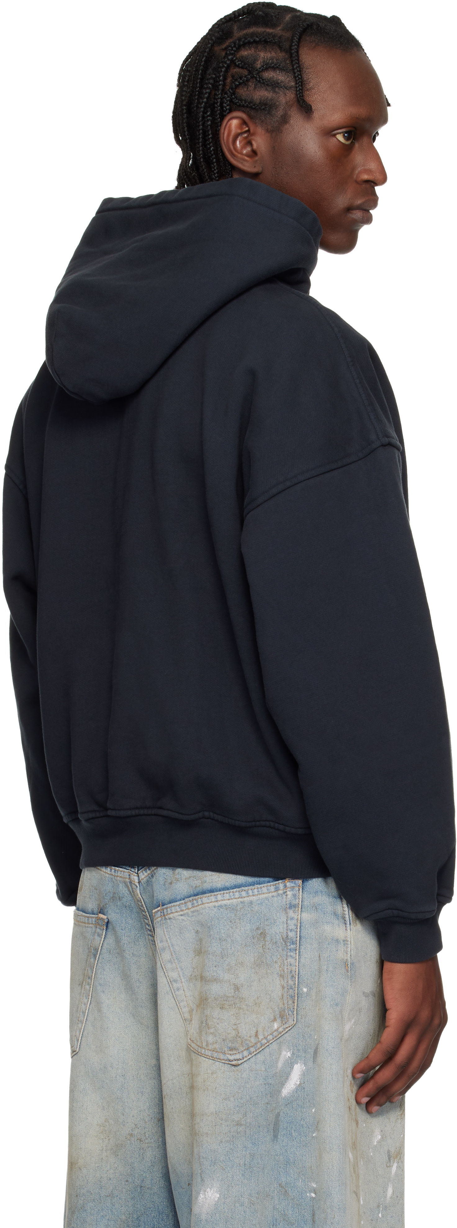 Rhude - Pull à capuche noir à image à logo