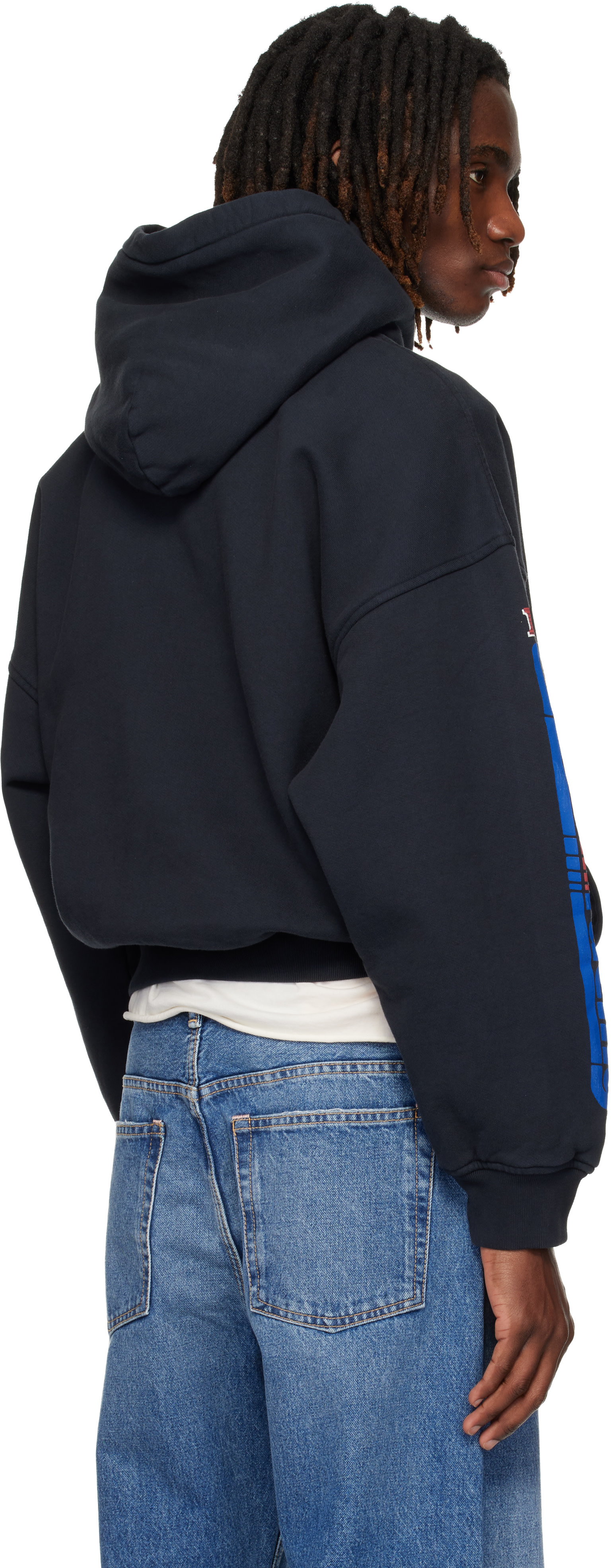 Rhude - Pull à capuche noir à logos Split Petrol