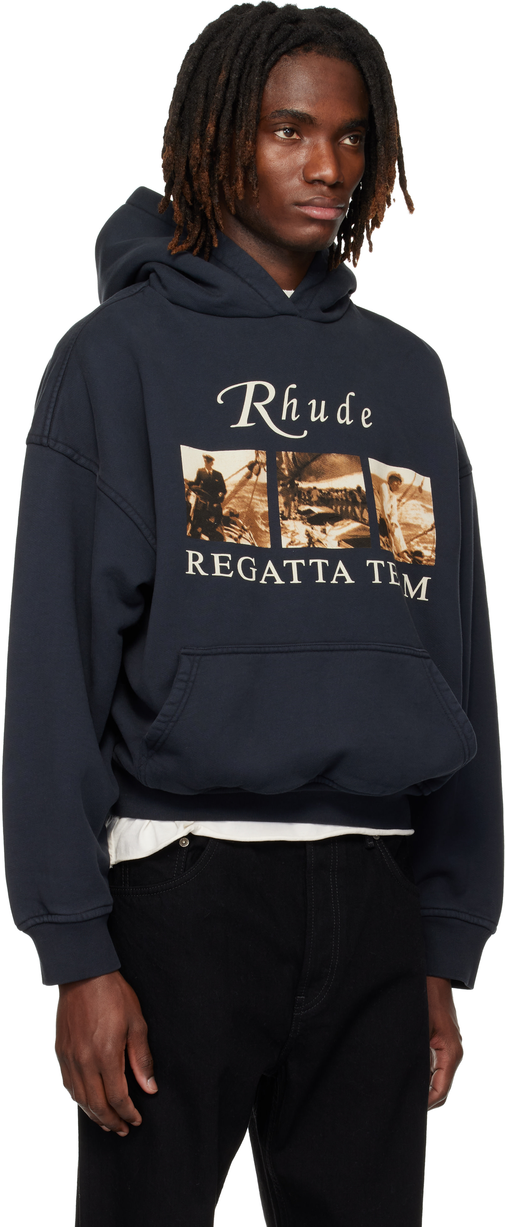 Rhude - Pull à capuche 'USVI Regatta Tour' noir