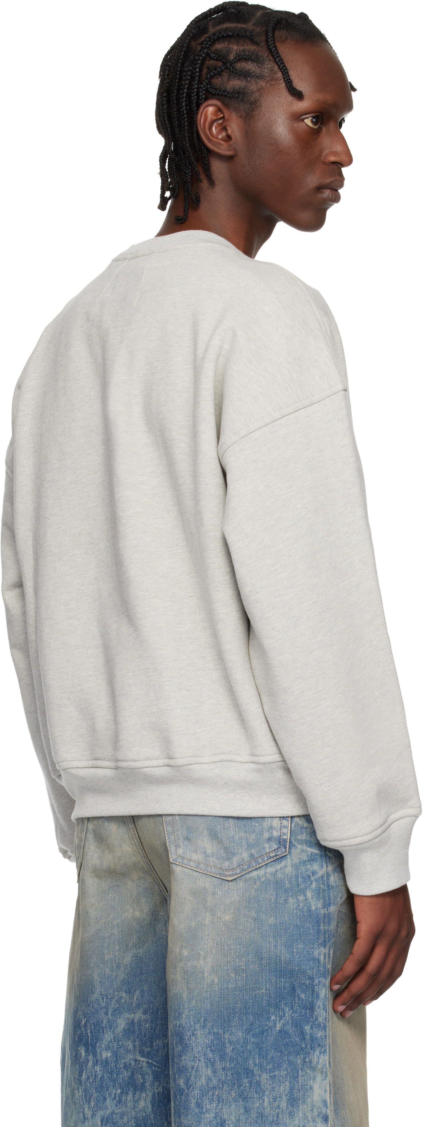 Rhude - Pull molletonné gris à logo et image
