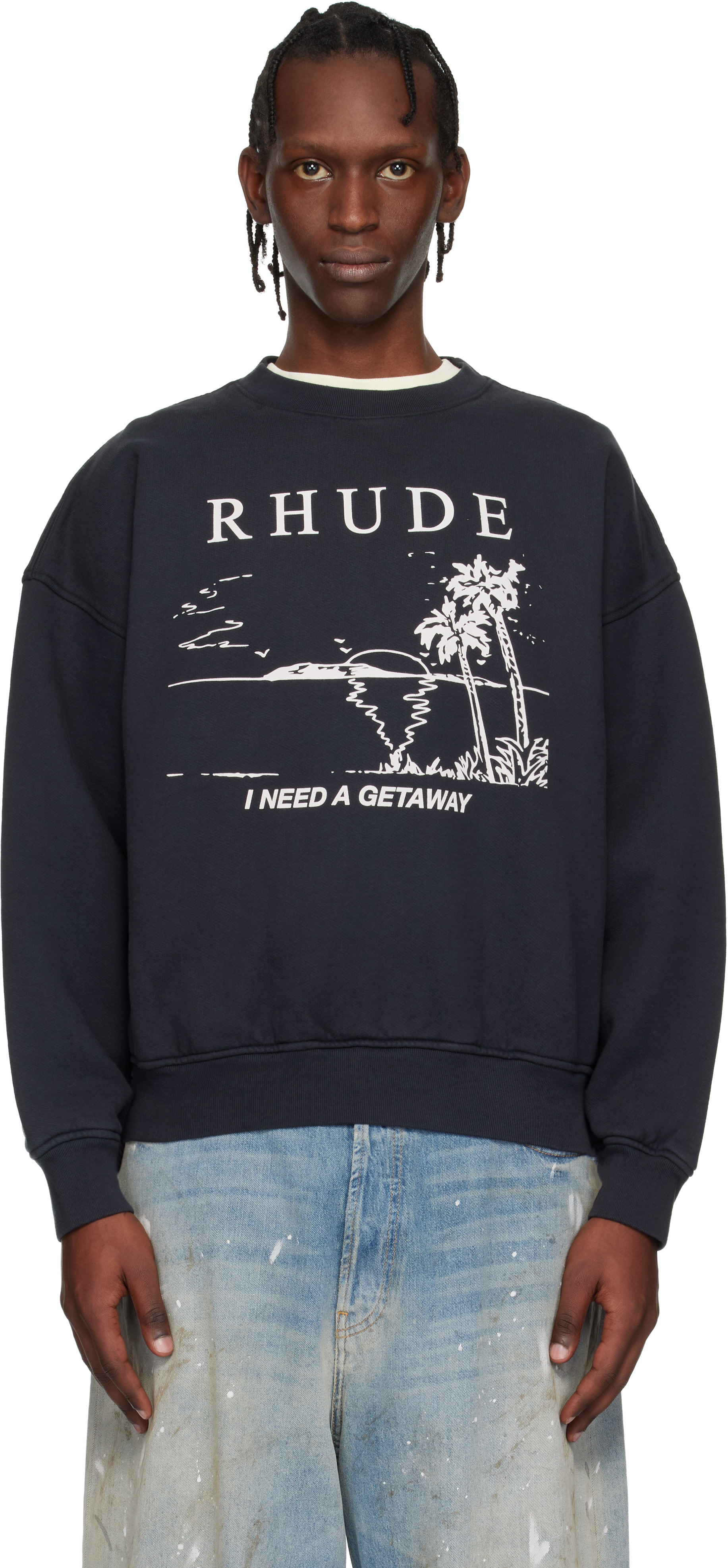Rhude - 블랙 아이 니드 어 겟어웨이 스웨트셔츠