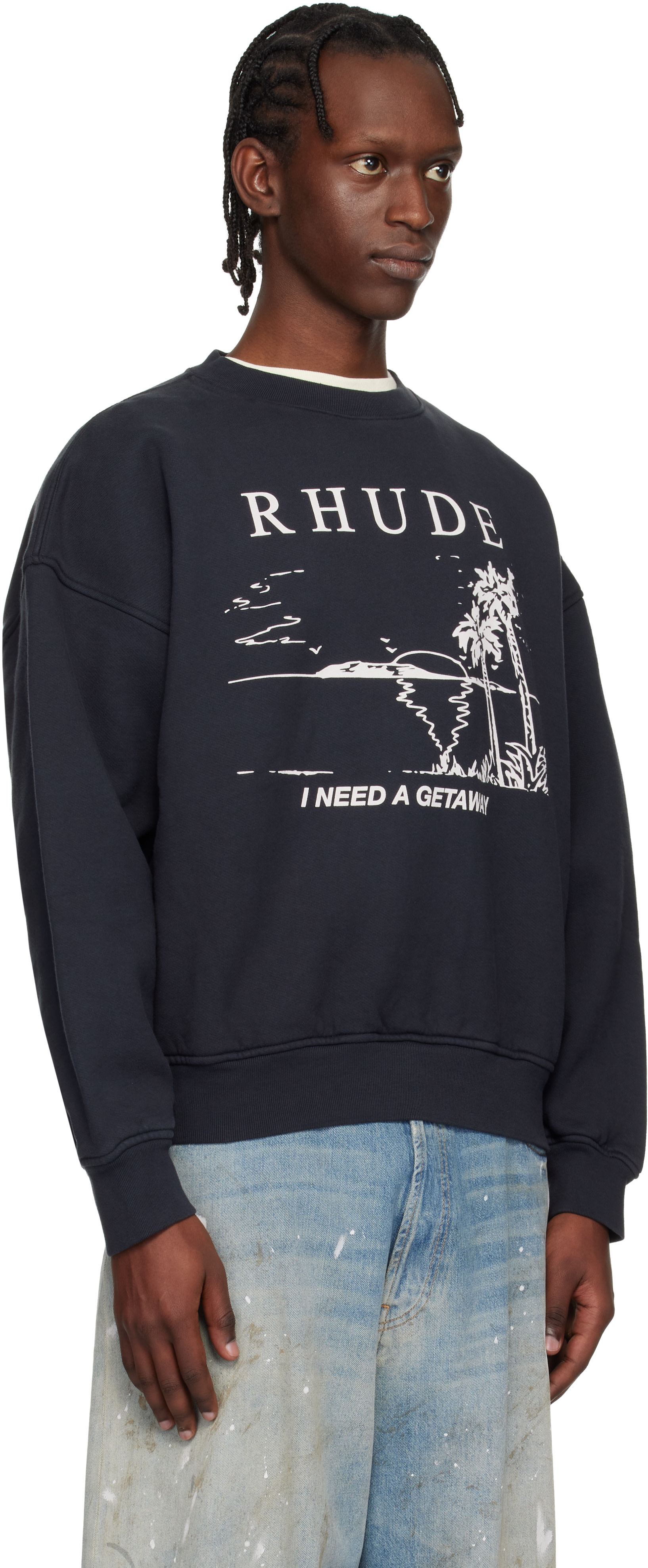 Rhude - 블랙 아이 니드 어 겟어웨이 스웨트셔츠