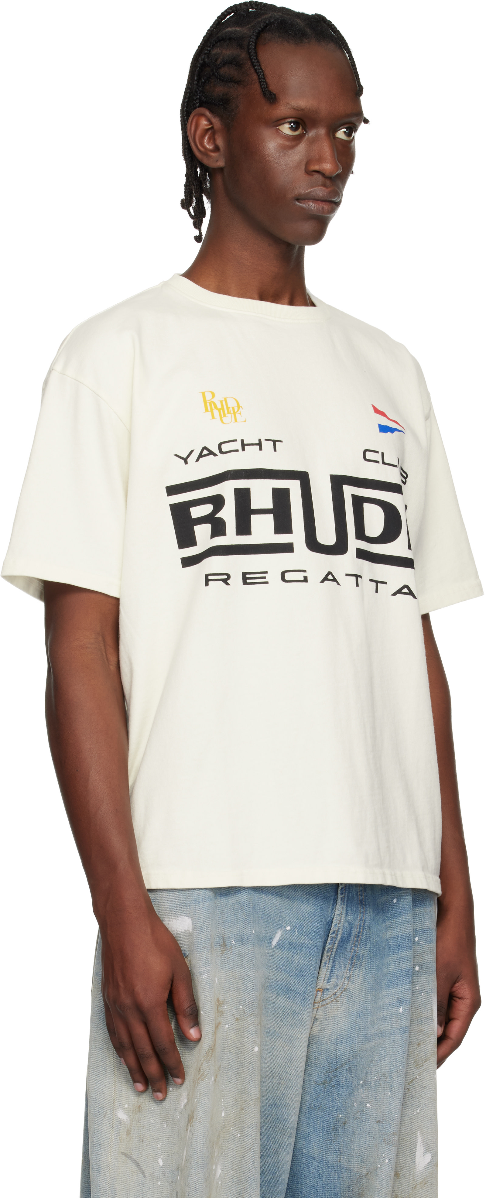 RHUDE tシャツ Rhude: オフホワイト 'Rhude Regatta Club' Tシャツ | SSENSE 日本