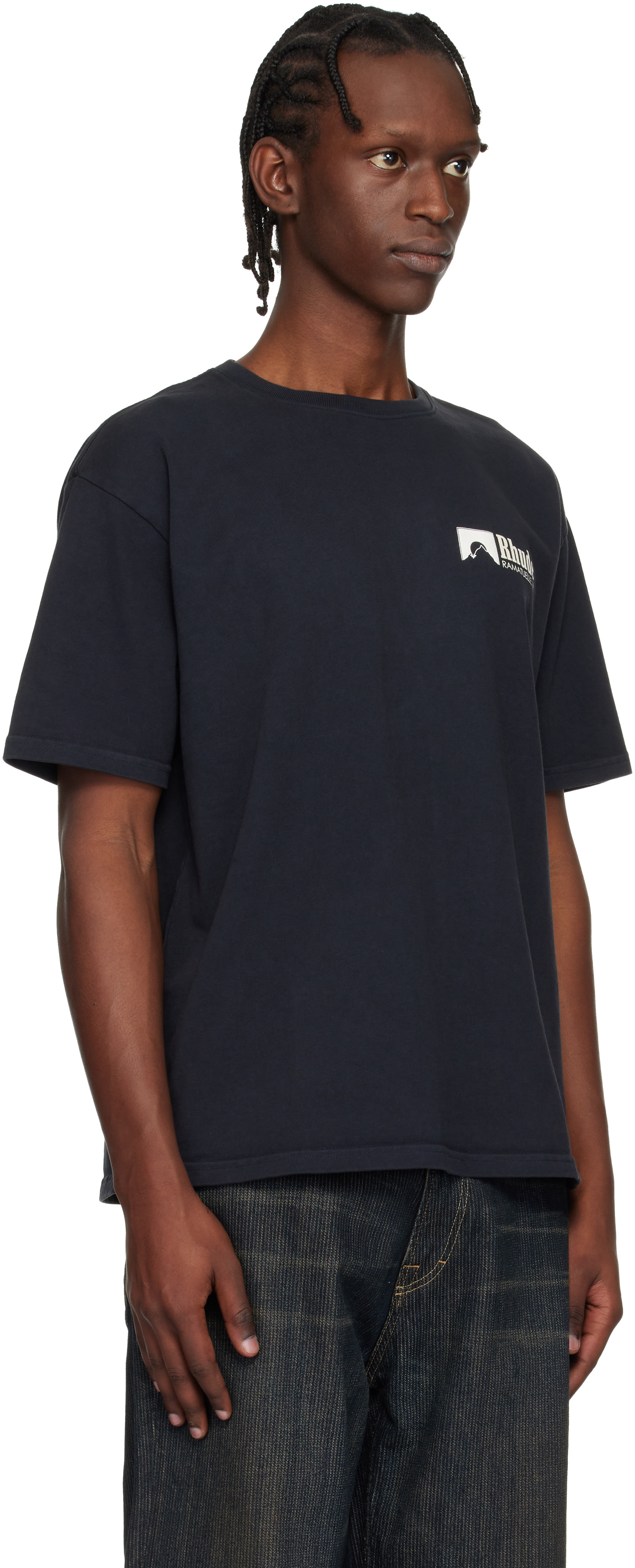 RHUDE tシャツ Rhude: ブラック Ramatuelle Intl Racing Tシャツ | SSENSE 日本